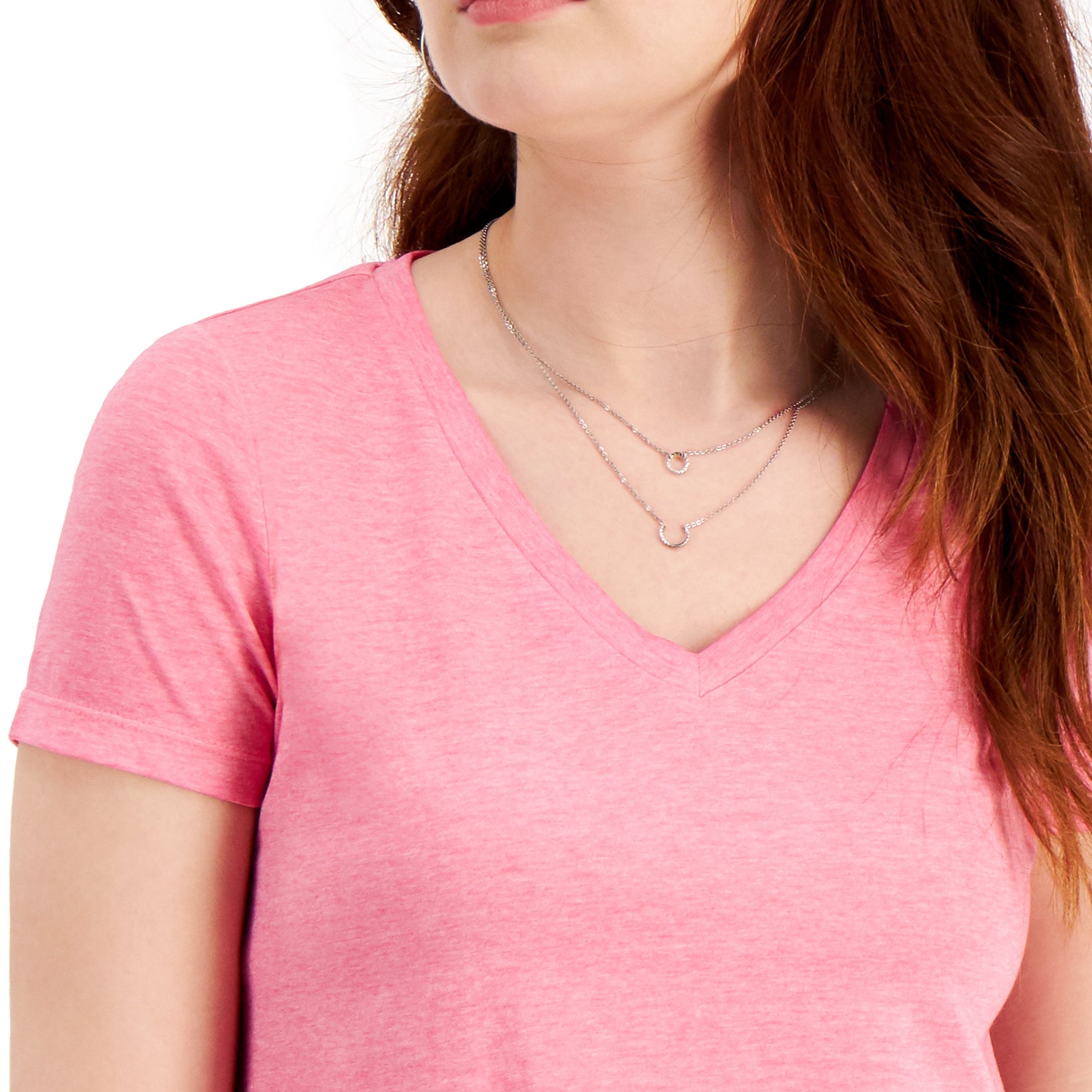 Style & Co Women Burnout V Neck T Shirt