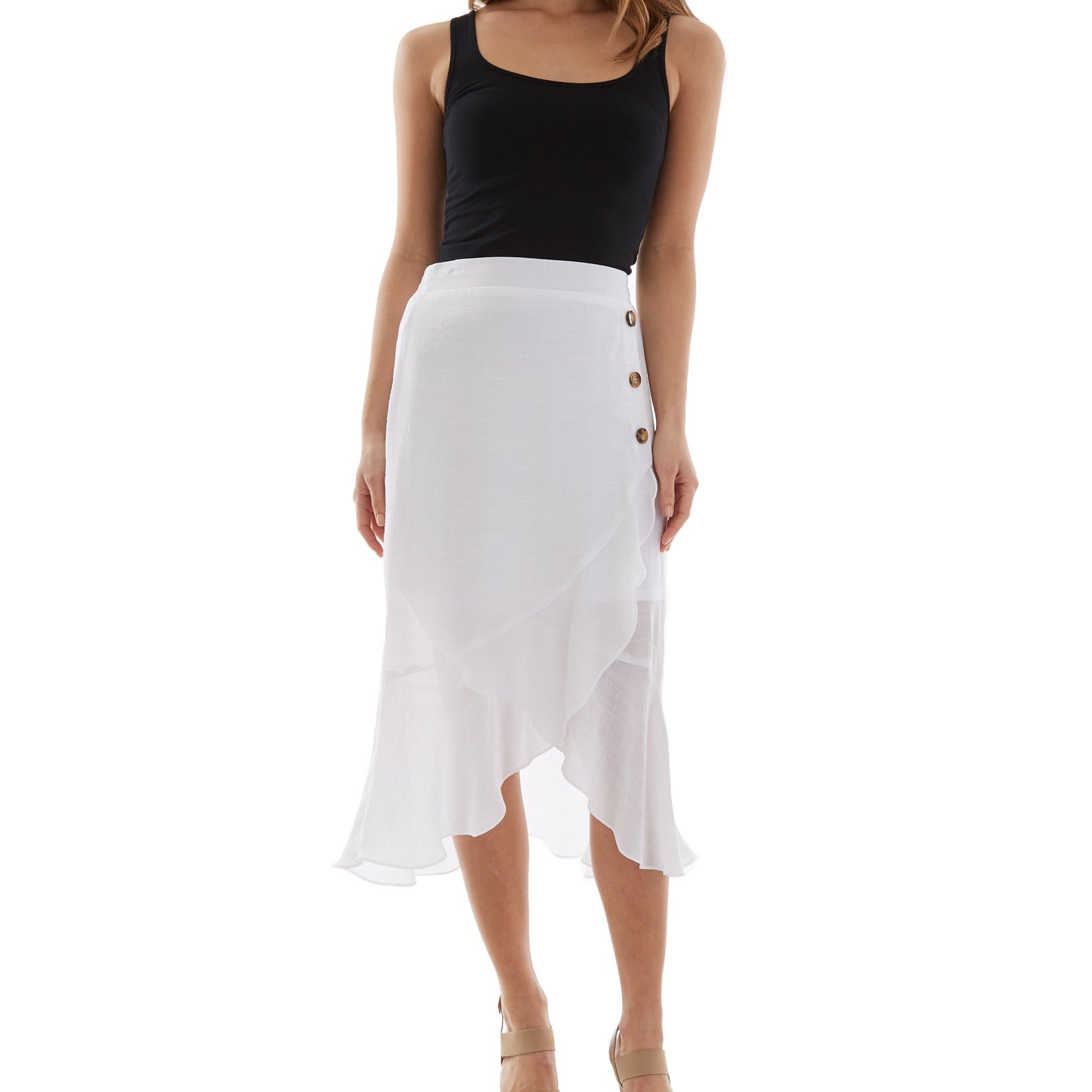 BCX Juniors Asymmetrical Ruffle Hem Skirt
