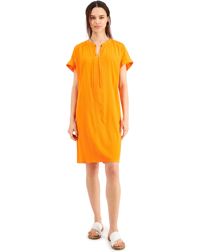 Style & Co Women Woven Dress Wild Orange