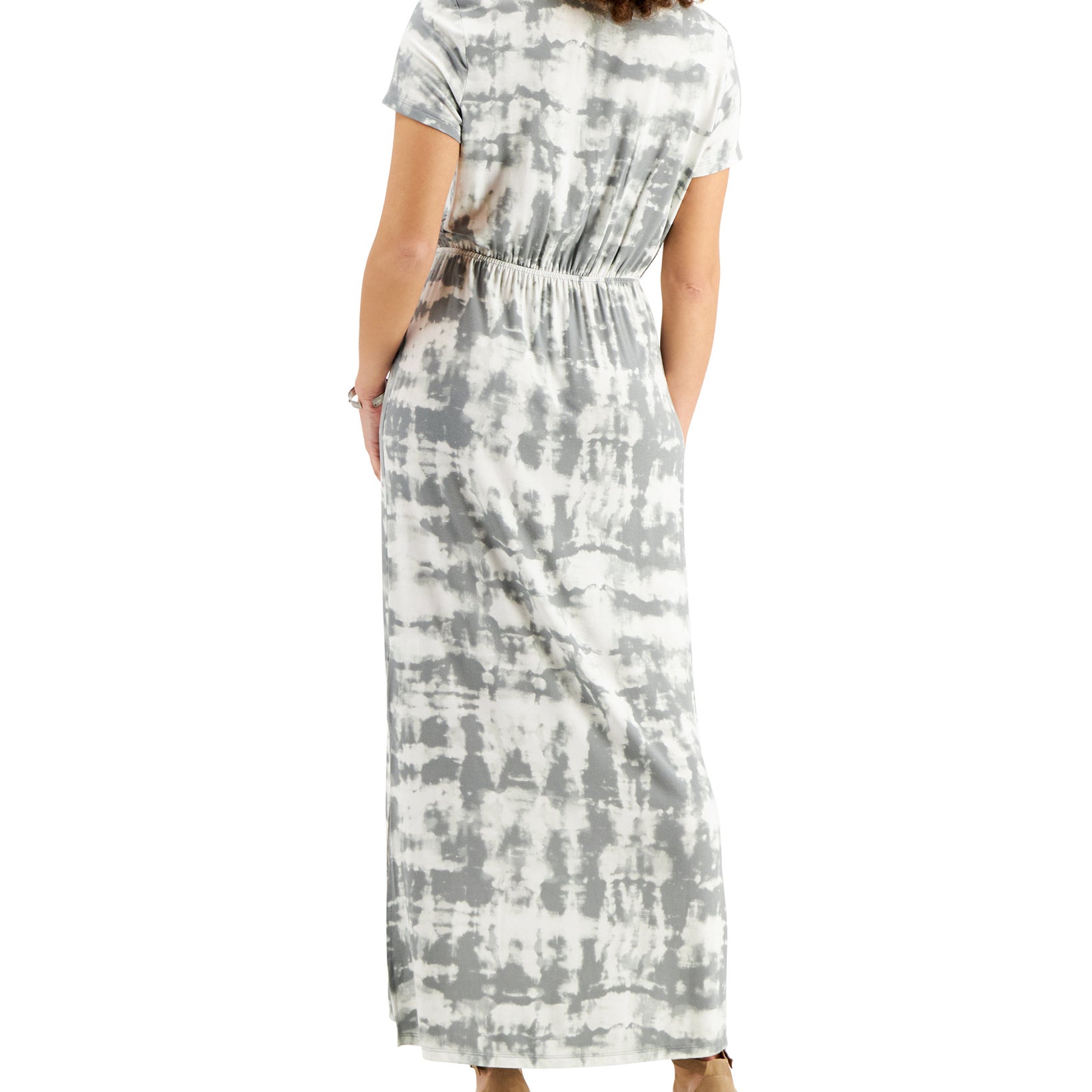 Style & Co Women Printed Drawstring Waist Maxi Dress