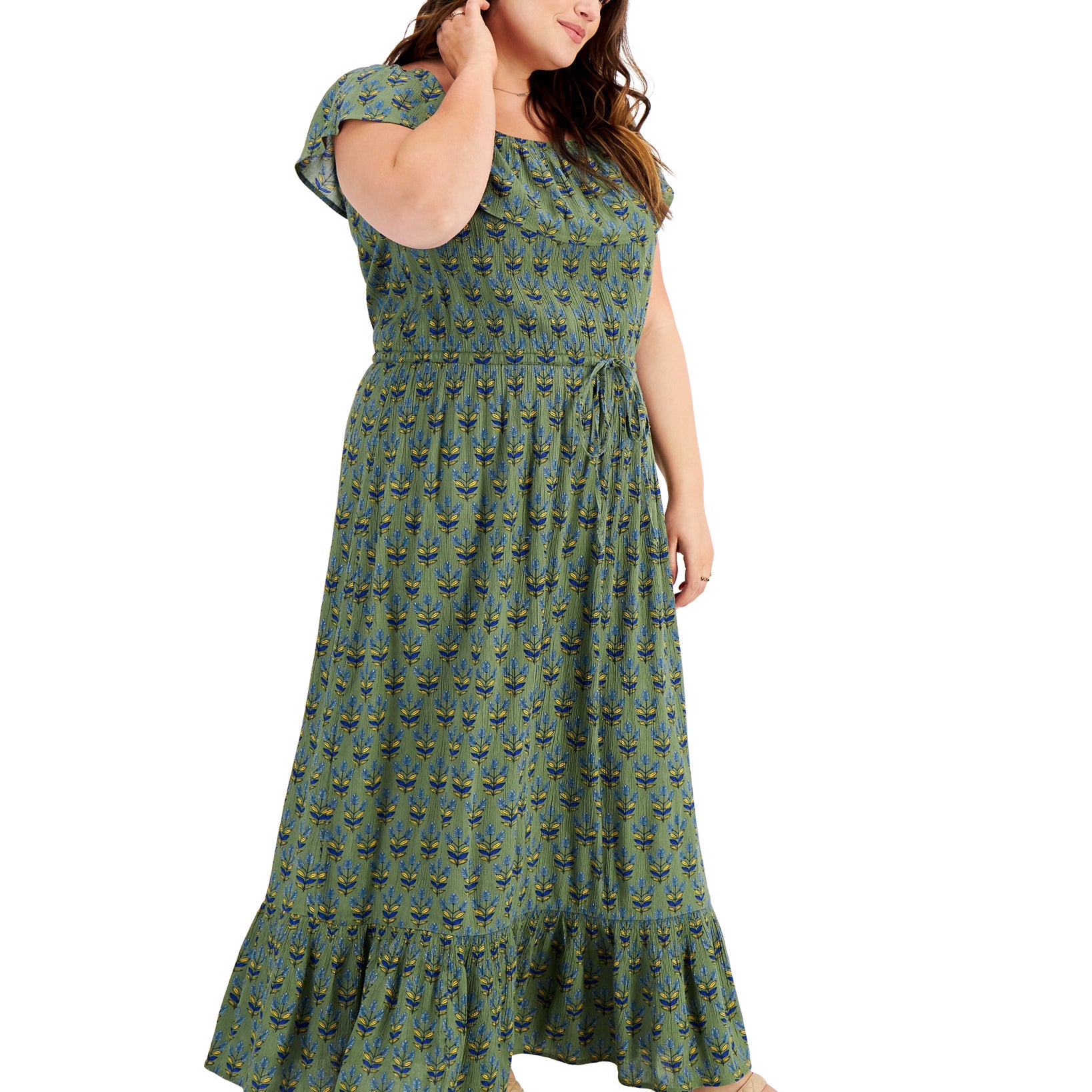 Style & Co Women Plus On Off Shoulder Maxi Dress