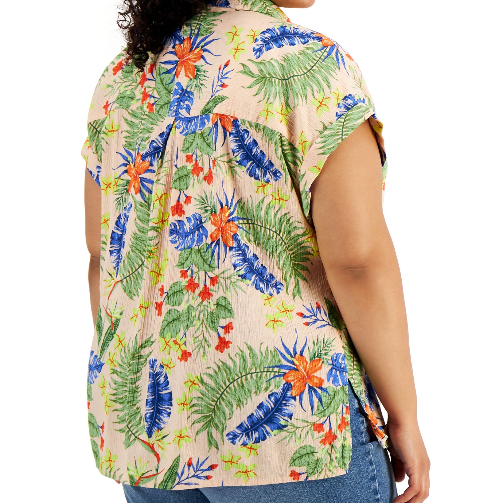 Style & Co Women Cotton Printed Camp Shirt