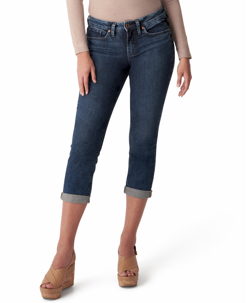 Silver Jeans Co. Women Suki Curvy Fit Cropped Jeans Indigo
