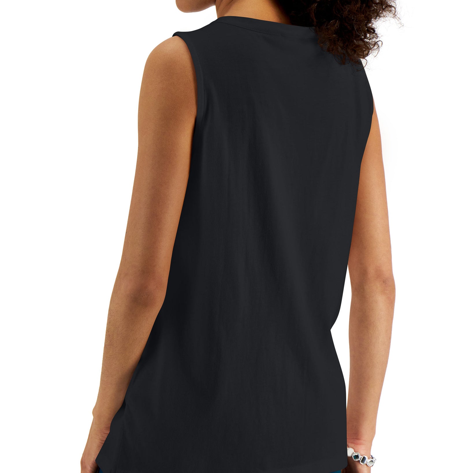 Karen Scott Women Split Neck Sleeveless Tunic