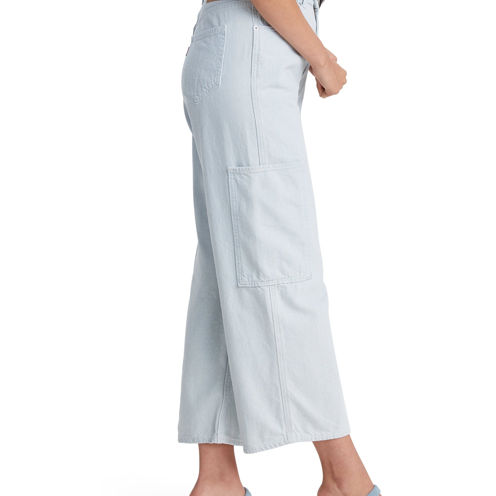 Levis Women Cropped Wide Leg Utility Jeans