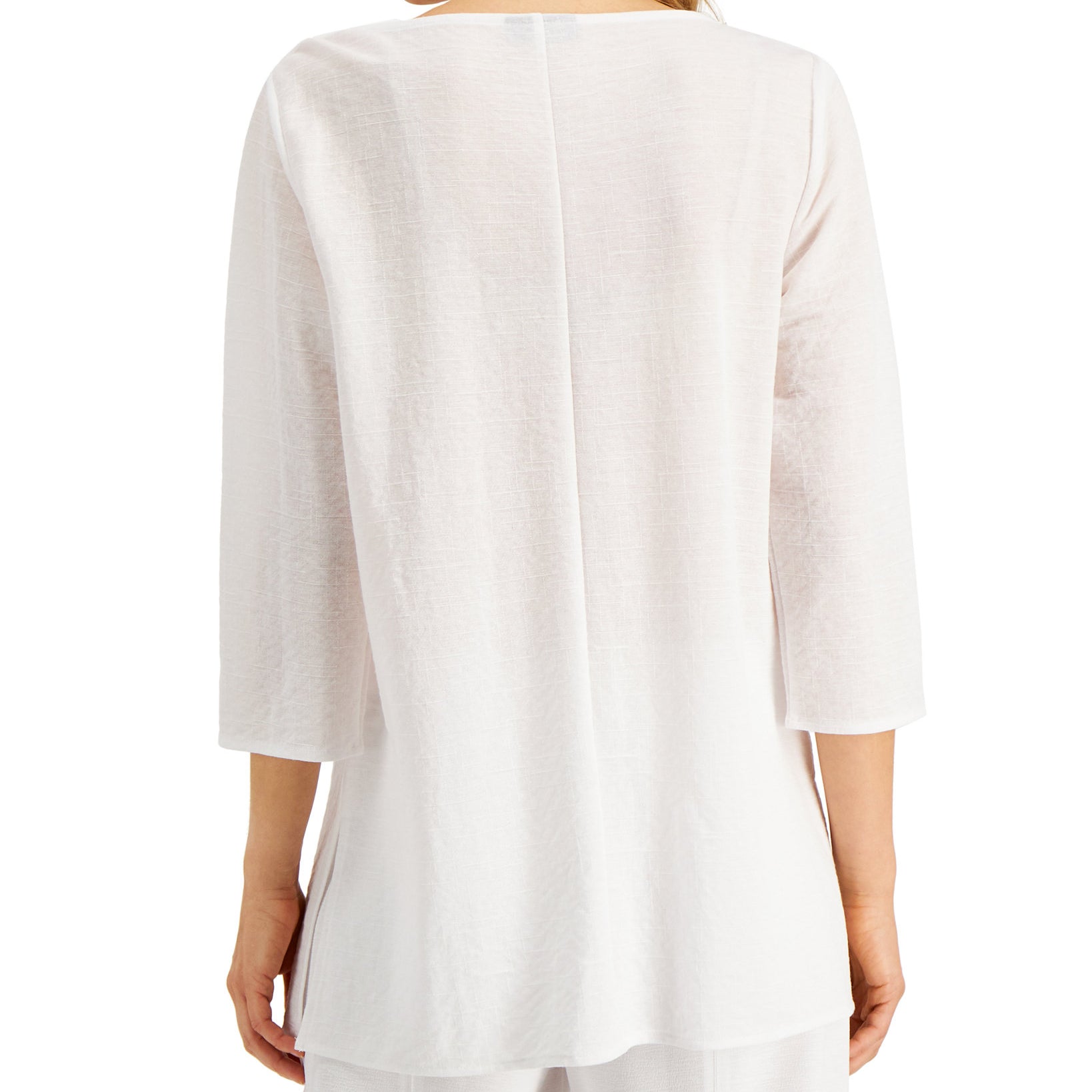 Alfani Women Textured Split Neck Top