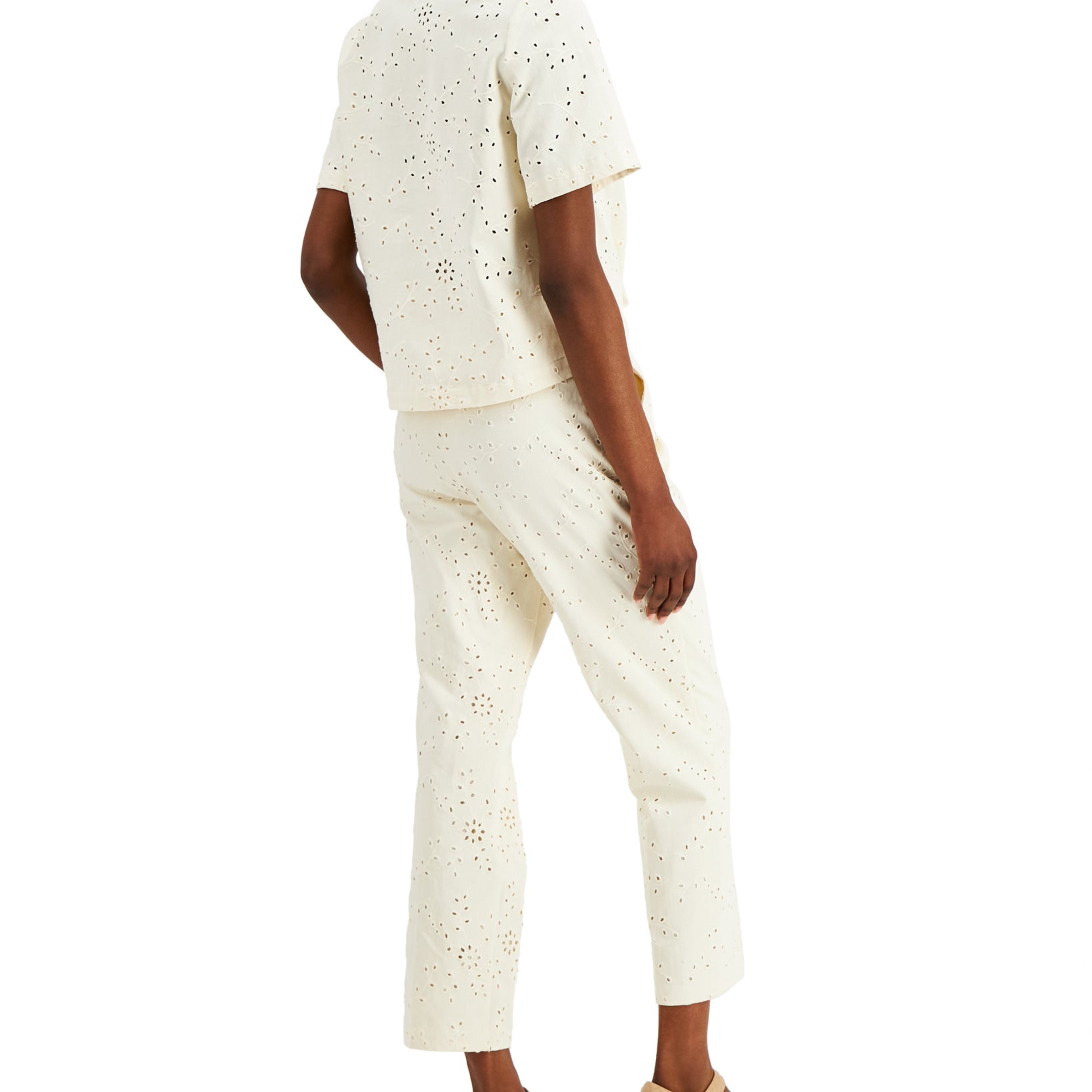 Alfani Women Petite Cotton Eyelet Top