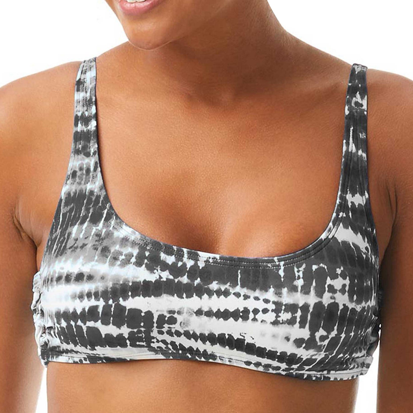 Vince Camuto Women Striped Side Lace Bikini Top Black