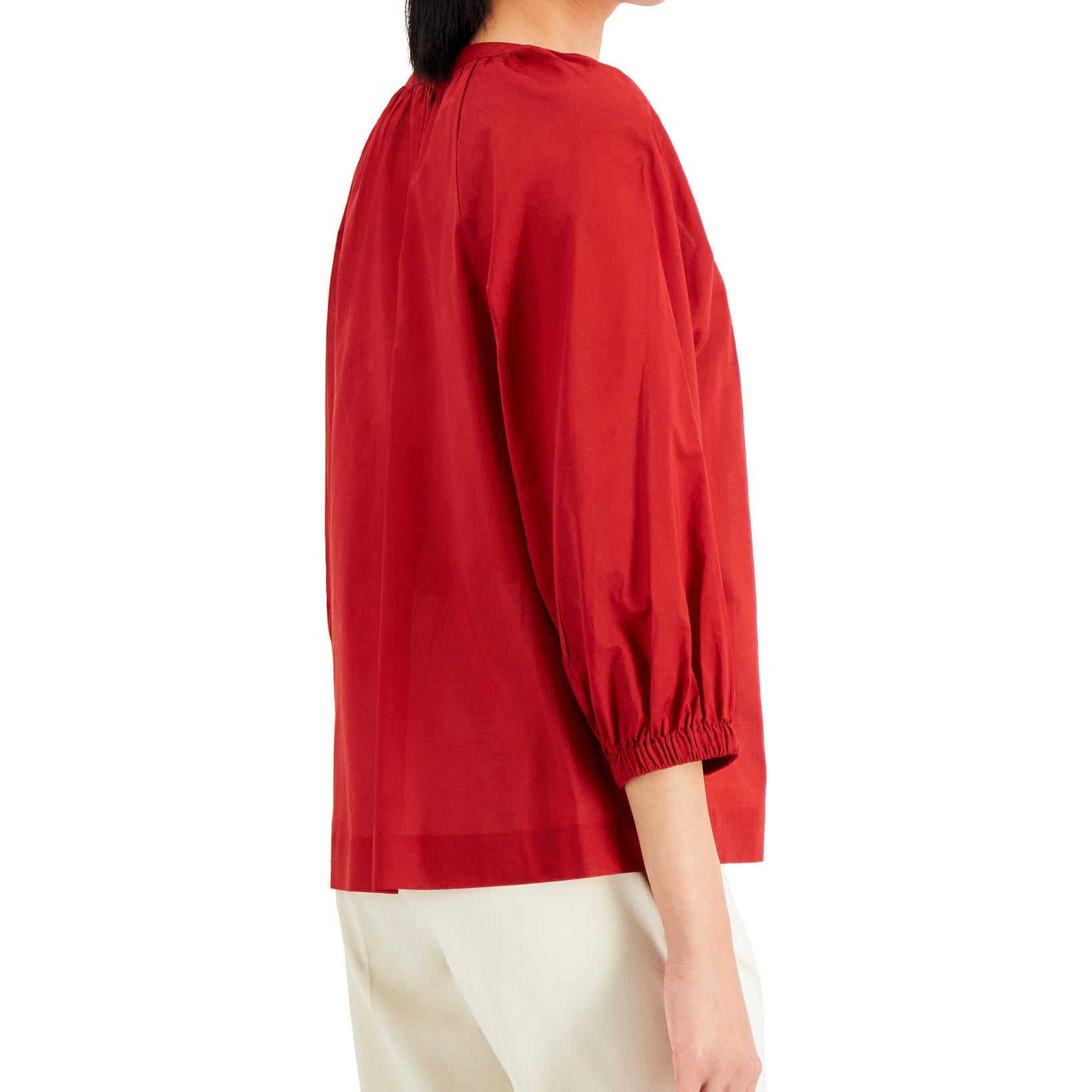 Alfani Women Petite Cotton Y Neck Top
