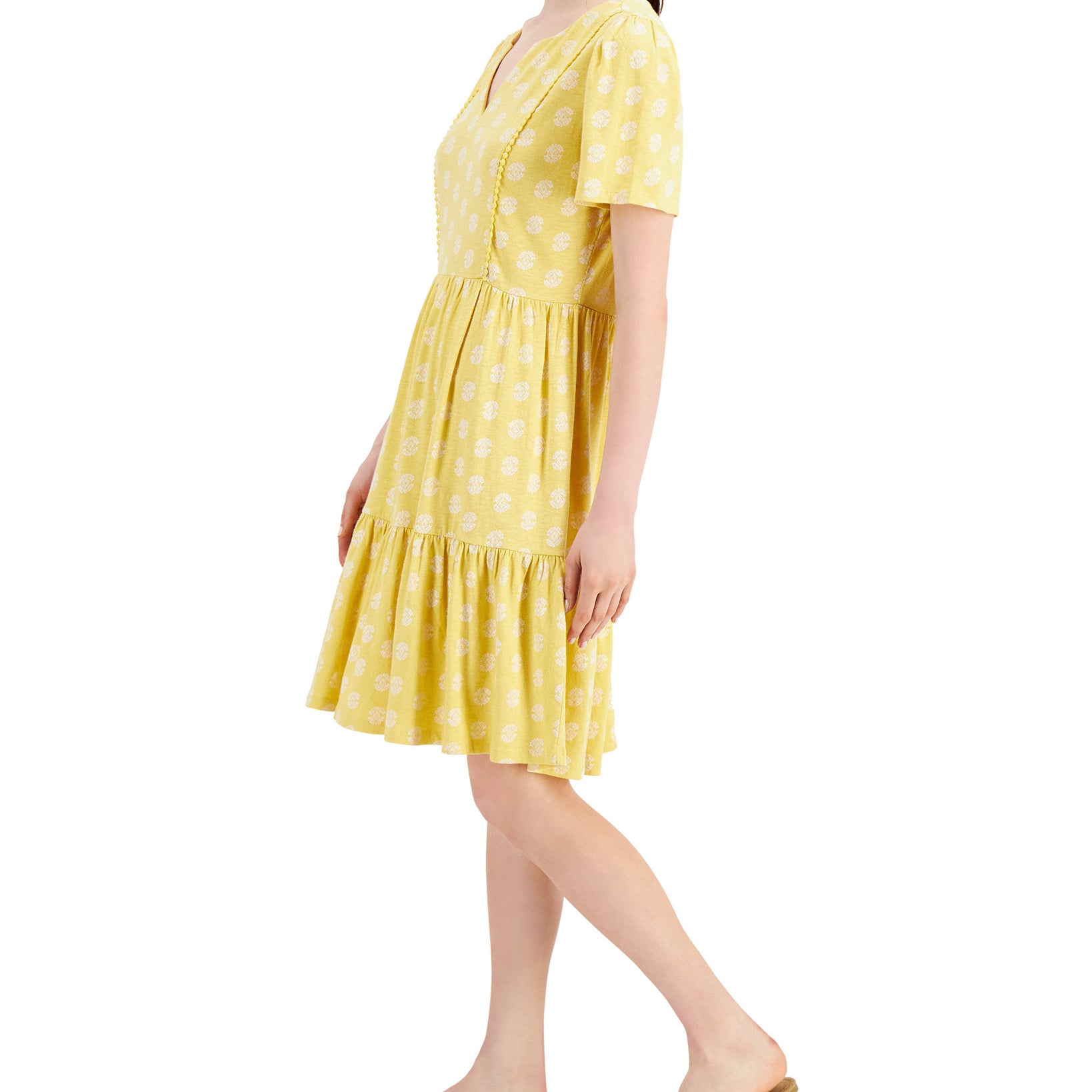 Charter Club Women Split Neck Printed Dress