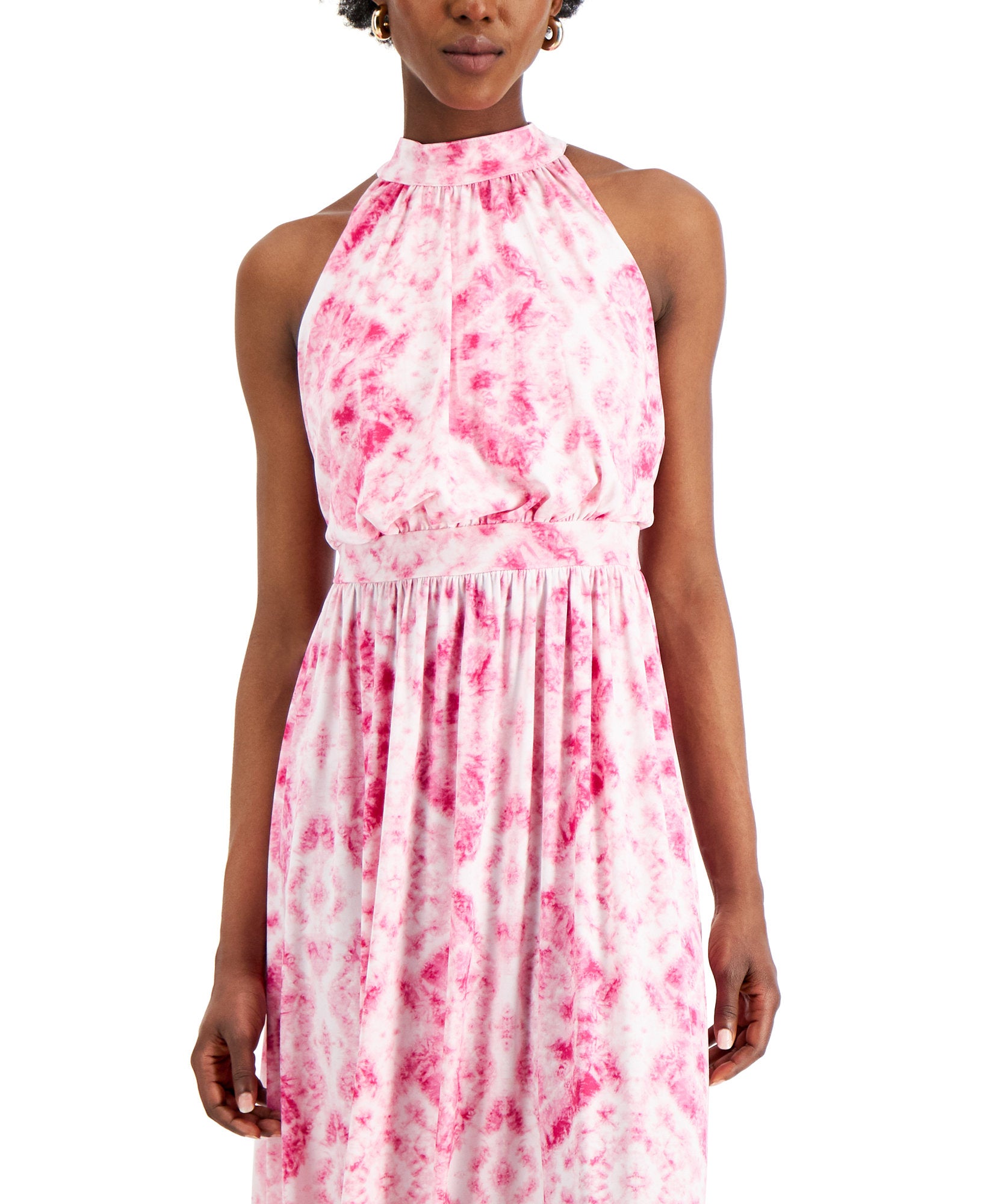 INC International Concepts Women Printed Halter Neck Maxi Dress