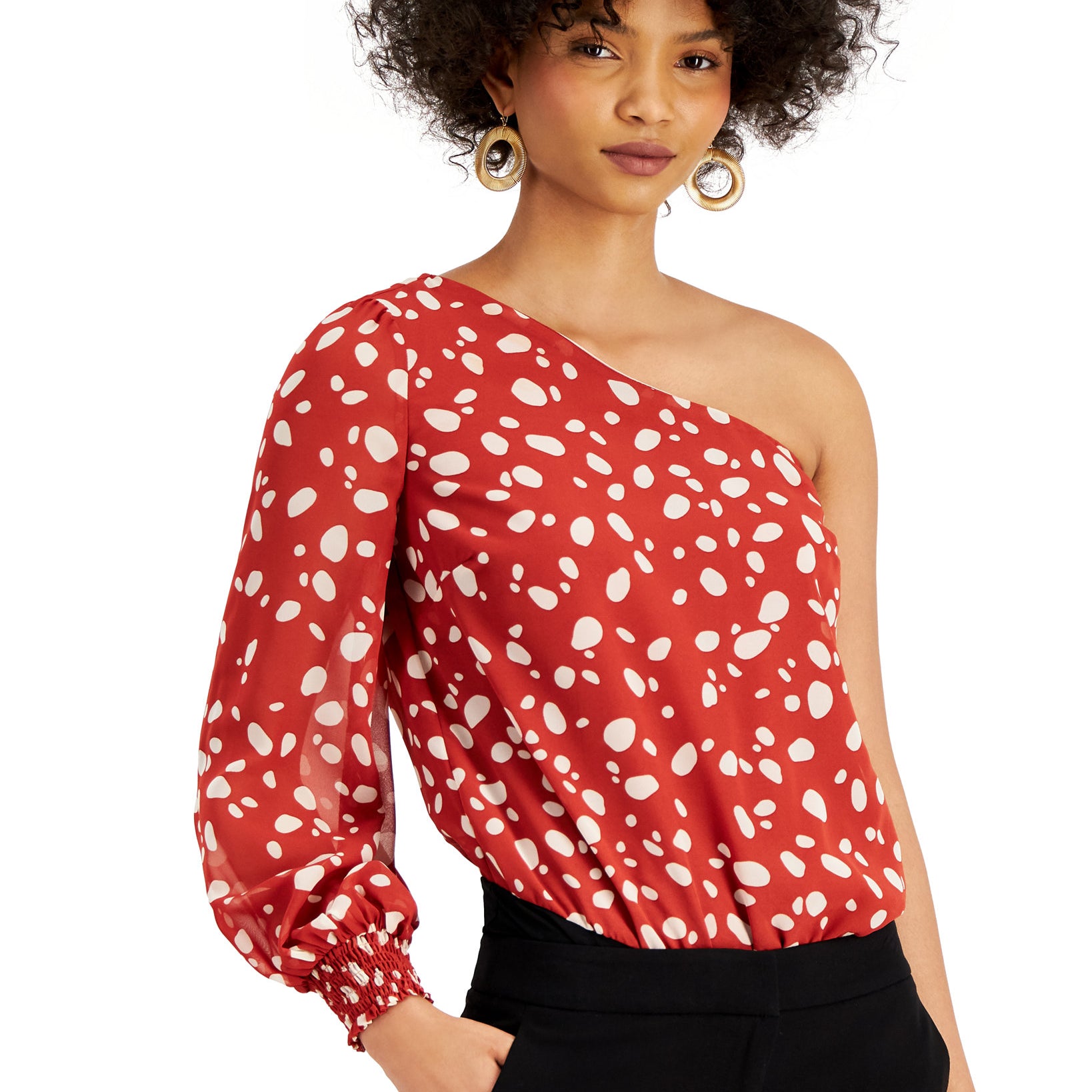 Bar III Women Printed One Shoulder Bodysuit