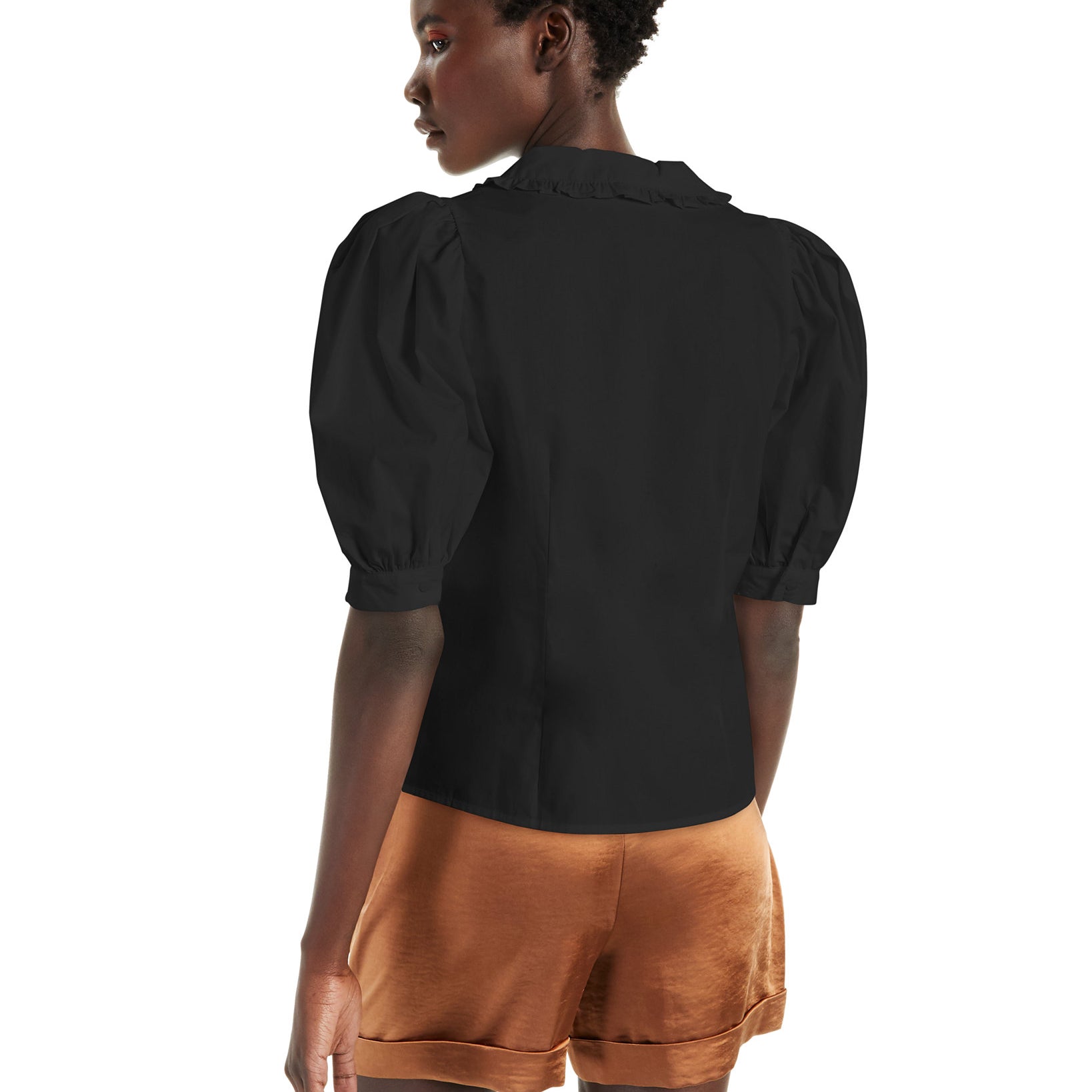 INC International Concepts Women Cotton Oversized Collar Blouse