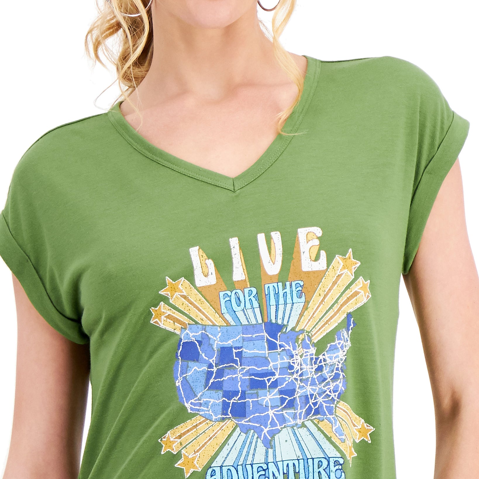 Style & Co Women Adventure Graphic Print T Shirt