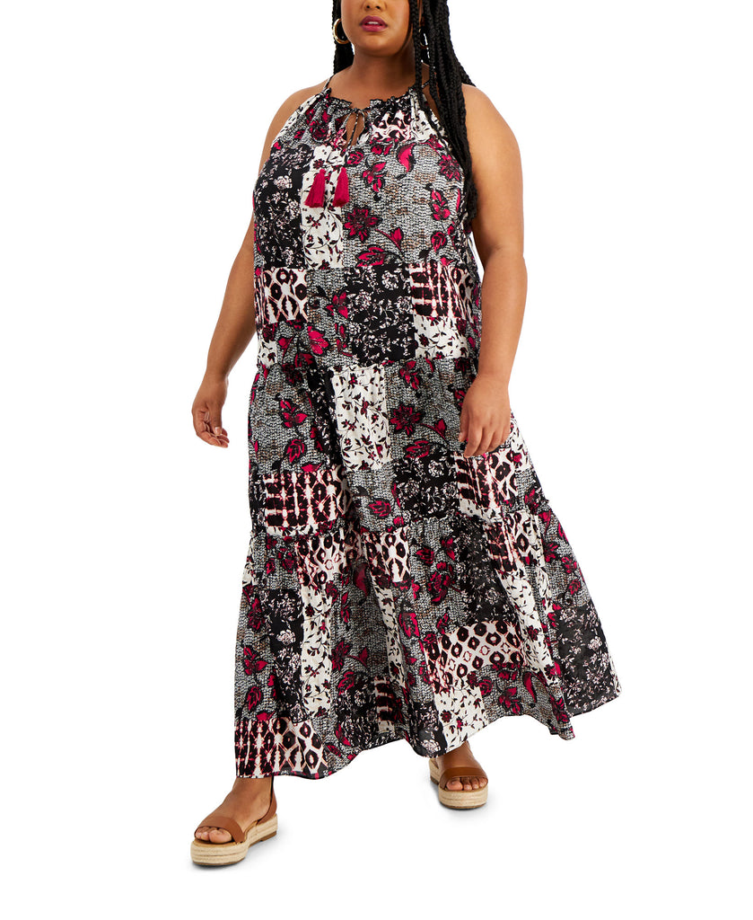 INC International Concepts Women Plus Printed Maxi Dress Nomad Patch