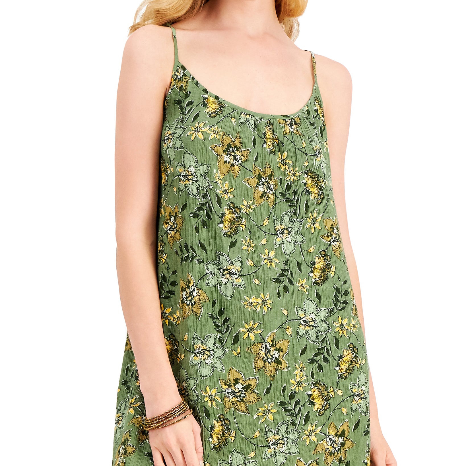 Style & Co Women Petite Floral Print Sleeveless Shift Dress