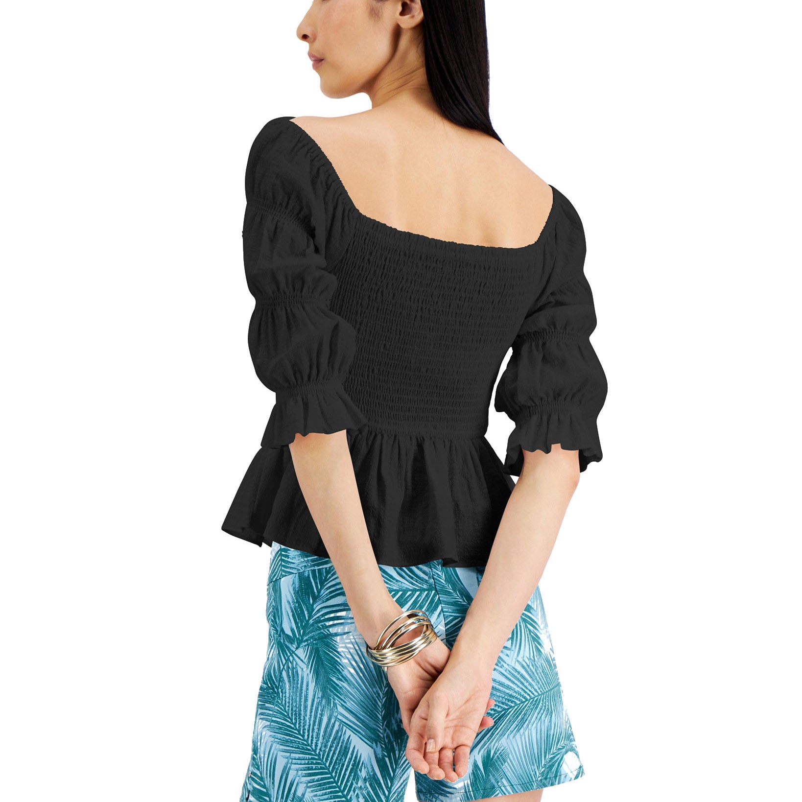 INC-International-Concepts-Women-Smocked-Cotton-Blouse
