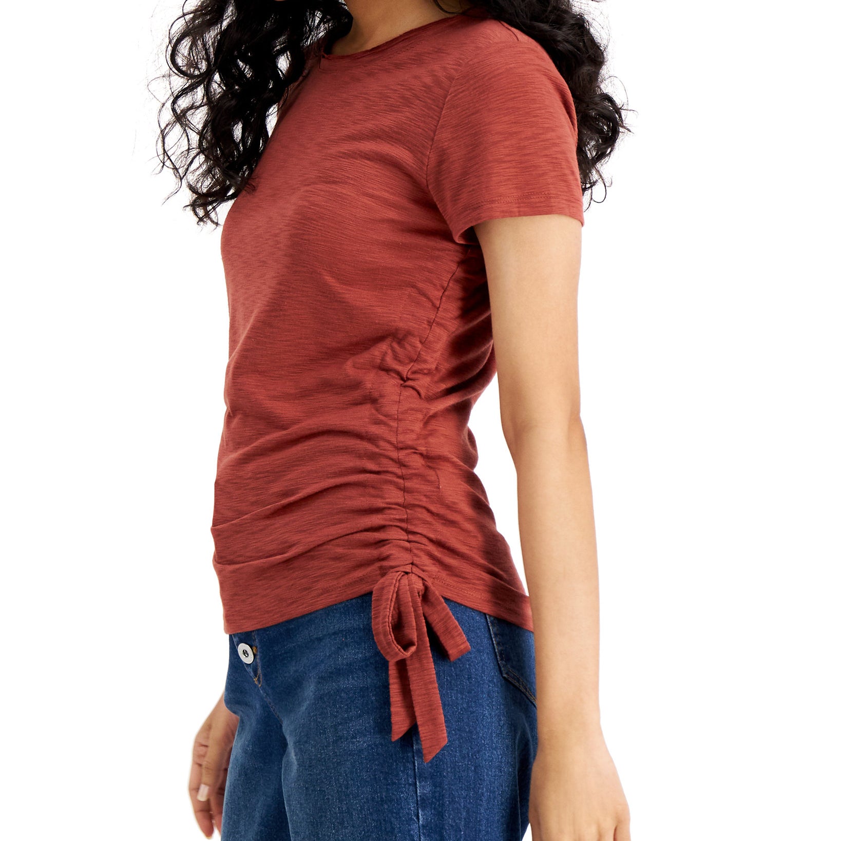 INC International Concepts Women Double Ruched Top