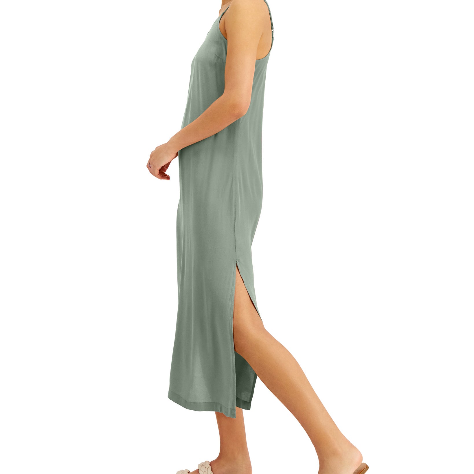 Style & Co Women Petite Side Slit Slip Dress