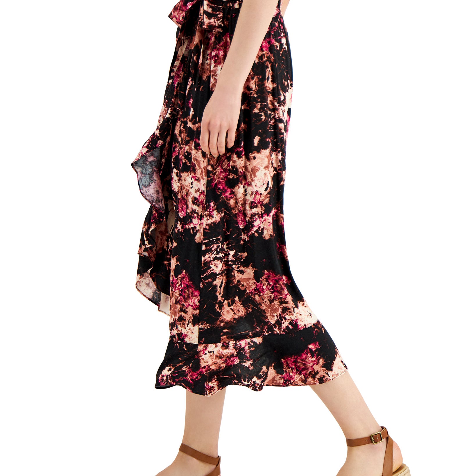 INC International Concepts Women Printed Ruffled Wrap Skirt