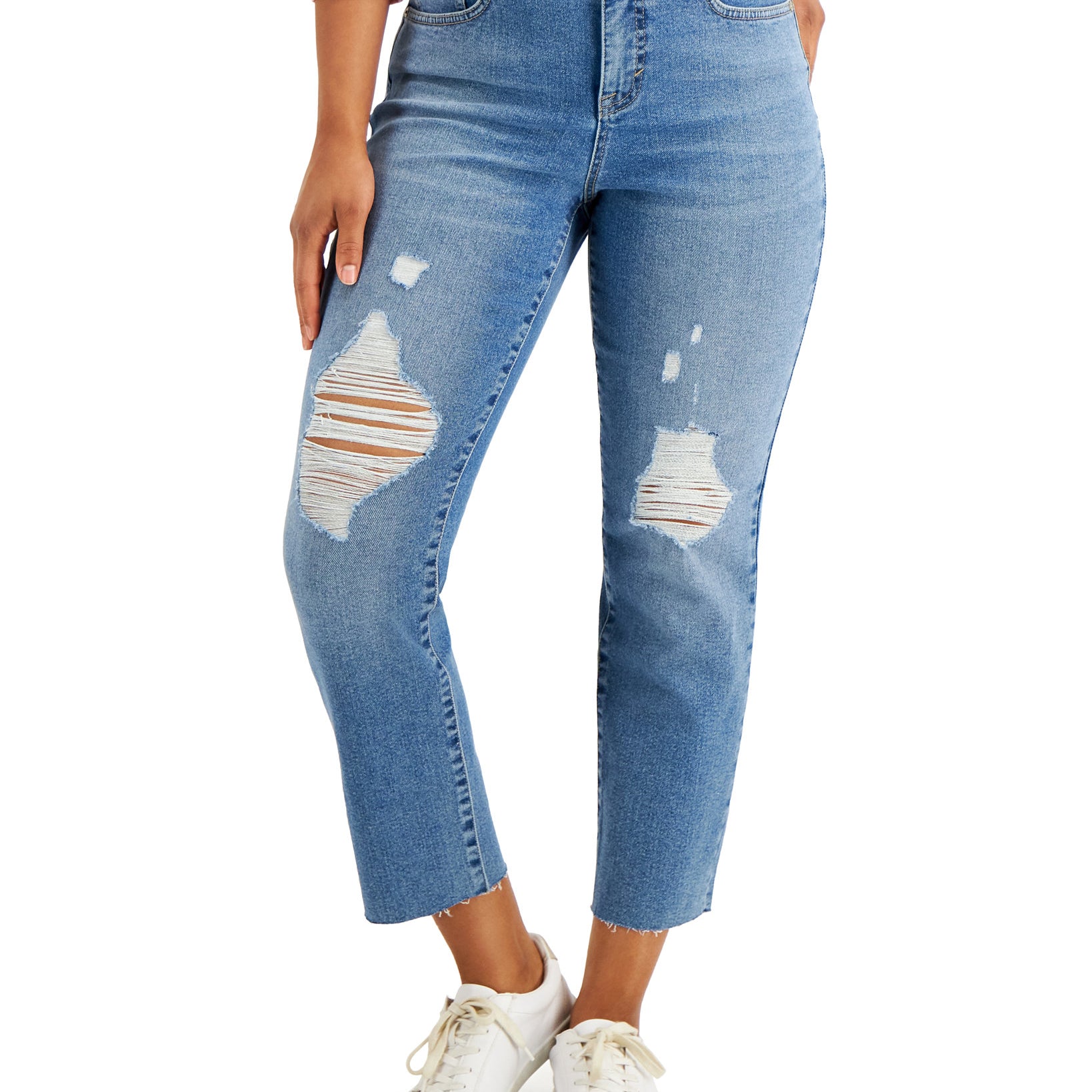 Style & Co Women High Rise Straight Crop Jeans Epiphany Wash