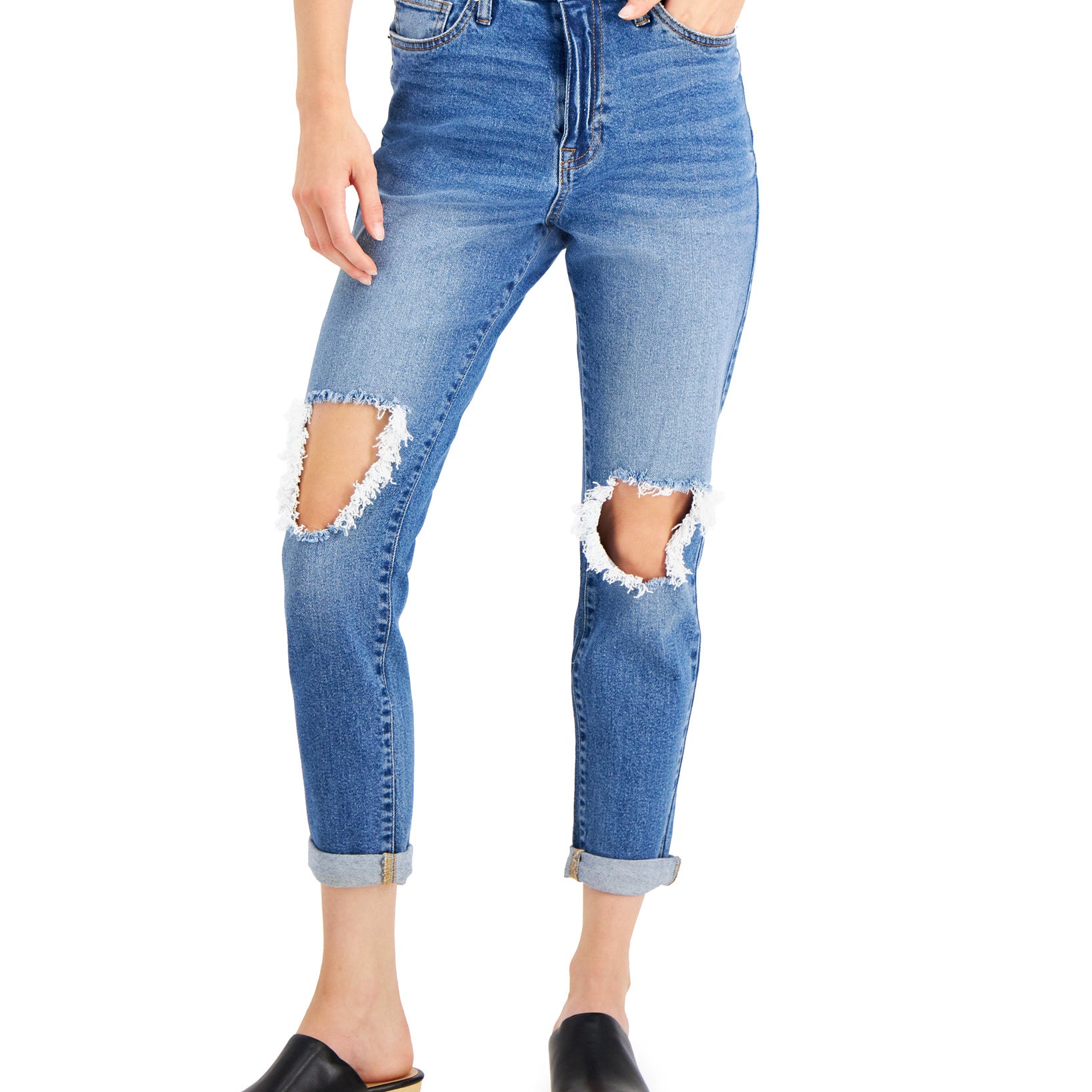Celebrity Pink Women Ripped Mom Jeans