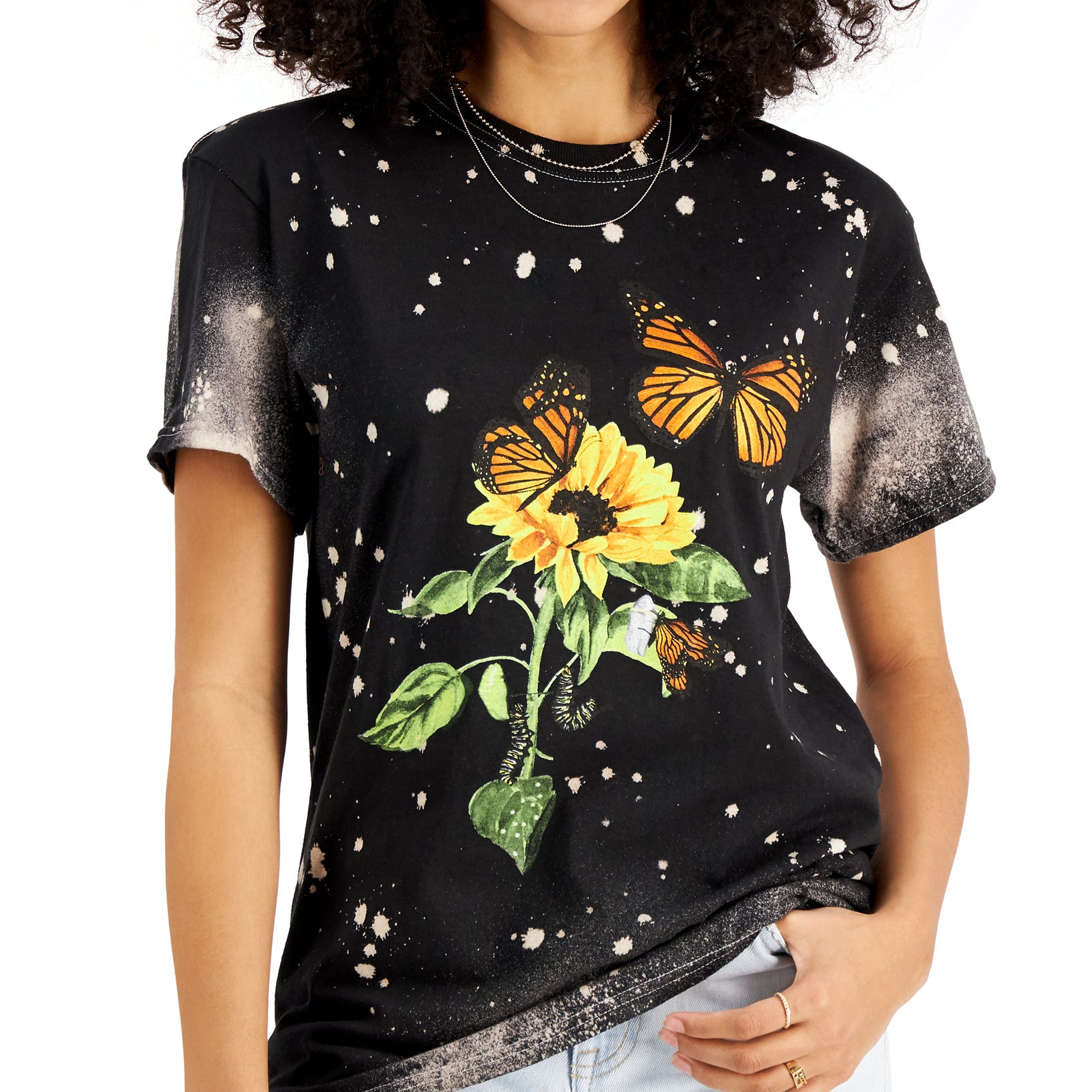 Love Tribe Juniors Cotton Butterfly Print T Shirt