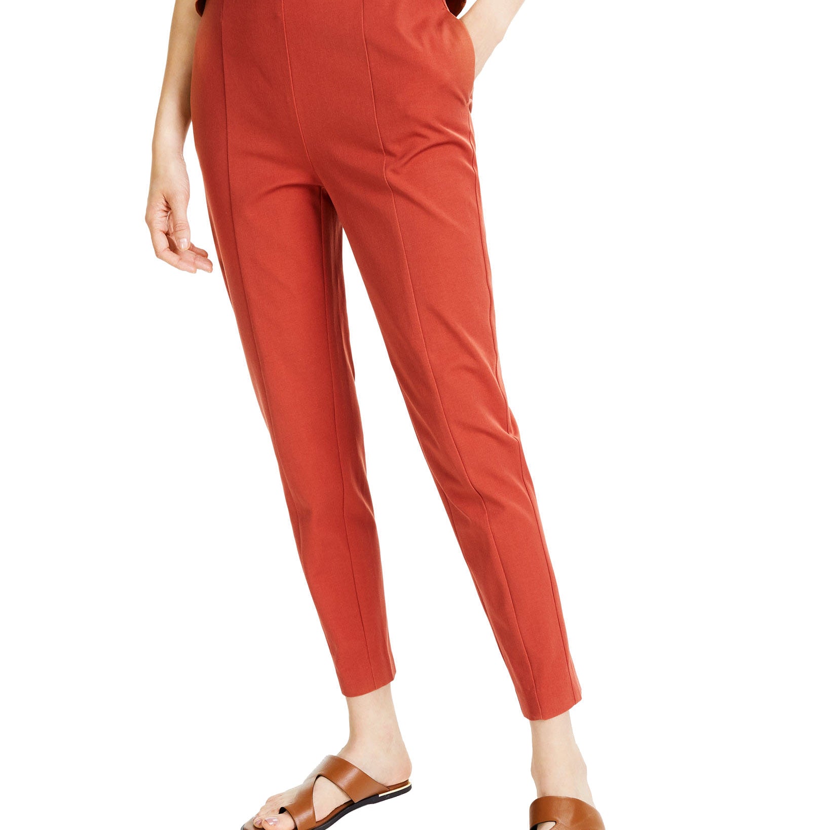 Alfani Women Seamed Straight Pants Cedar Chest