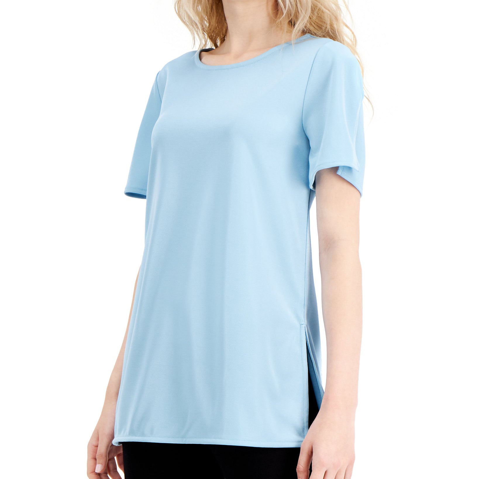 Alfani Women Side Slit Tunic Top Rain Shower