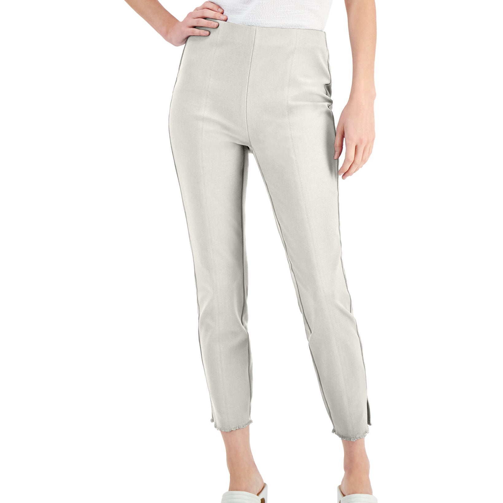 Alfani Women Fringe Hem Pull On Pants Shiitake