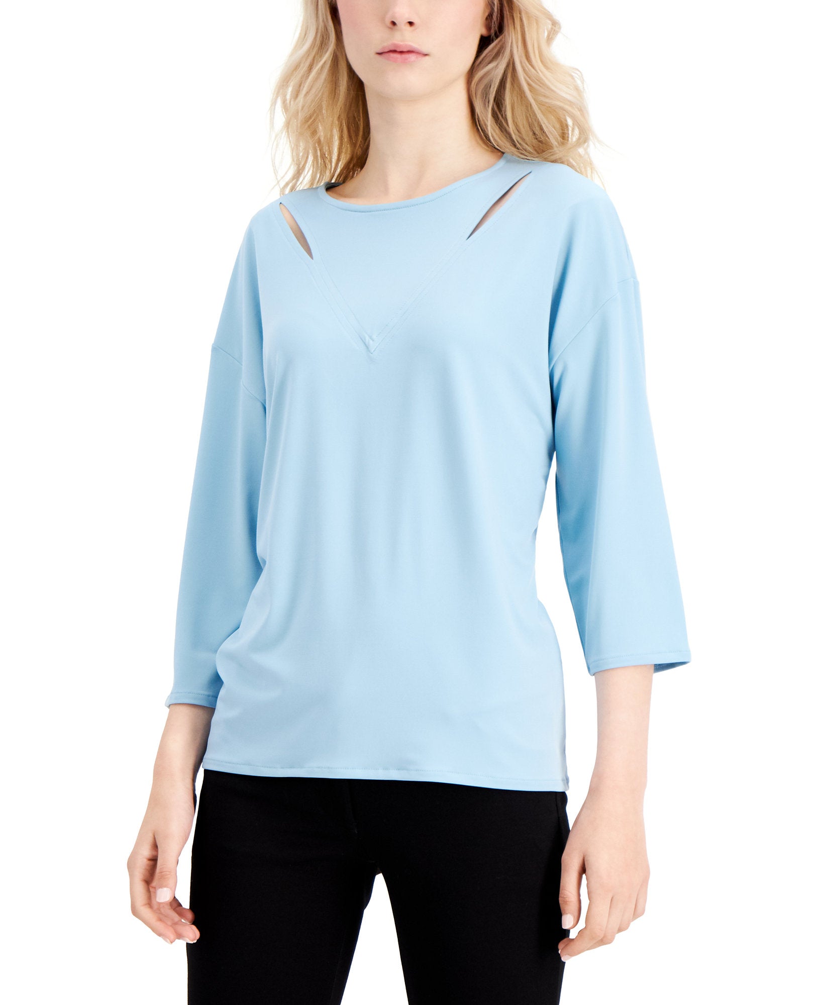 Alfani Women Cut Out Detail Top Rain Shower