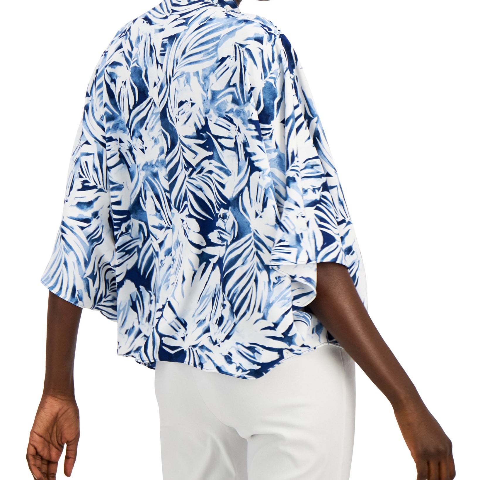 Alfani Women Petite Printed Oversized Blouse