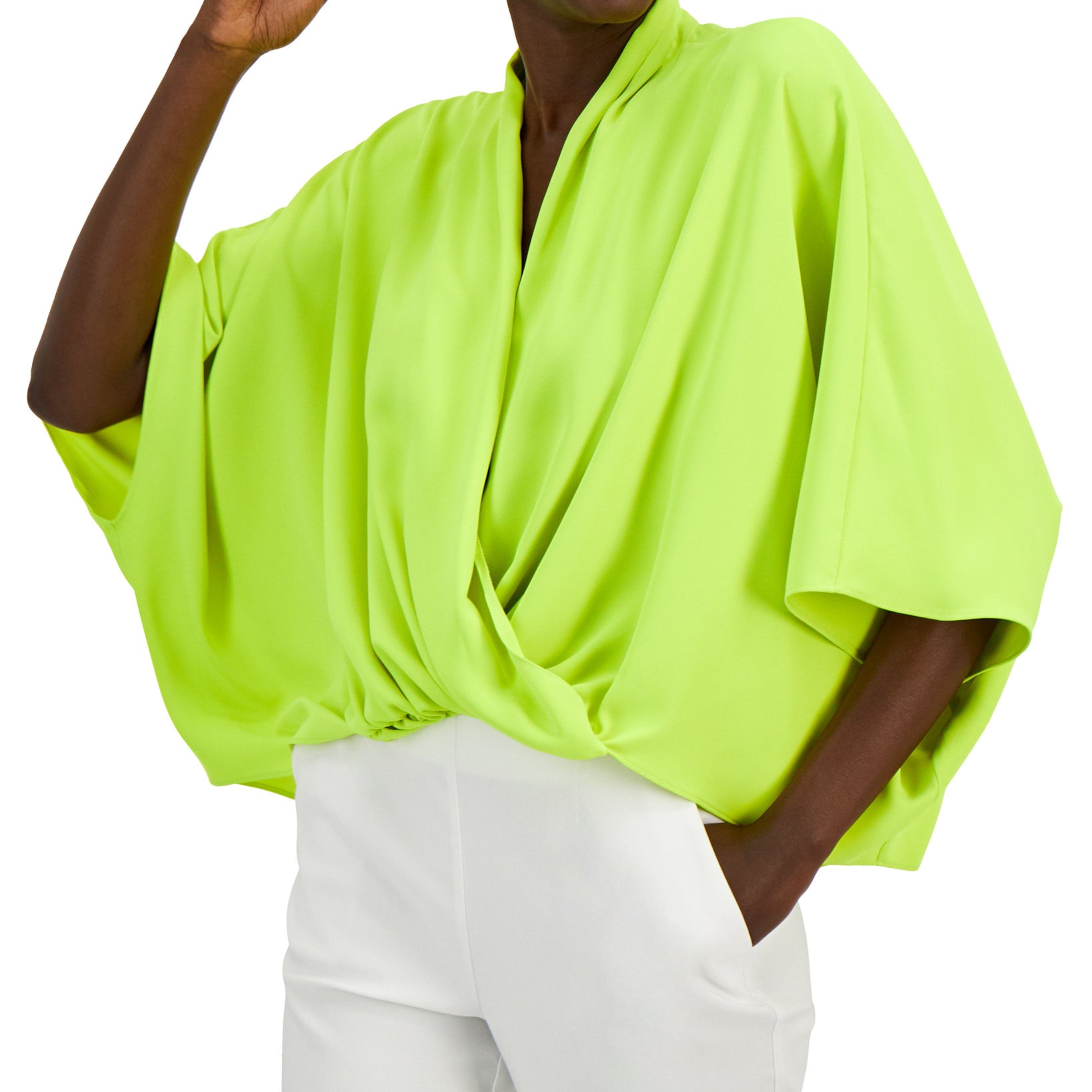 Alfani Women Wide Sleeve Surplice Blouse