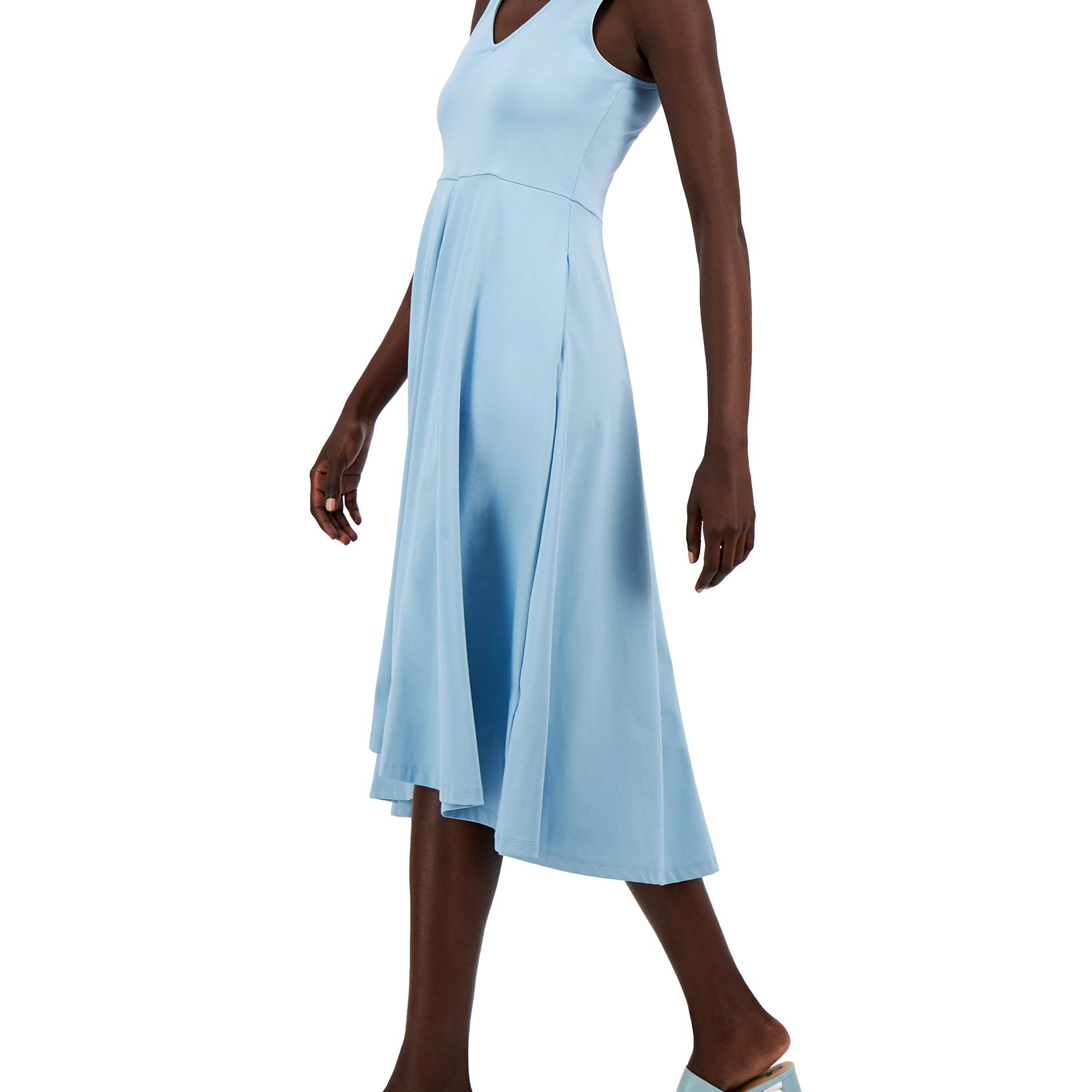 Alfani Women Petite V Neck Midi Dress
