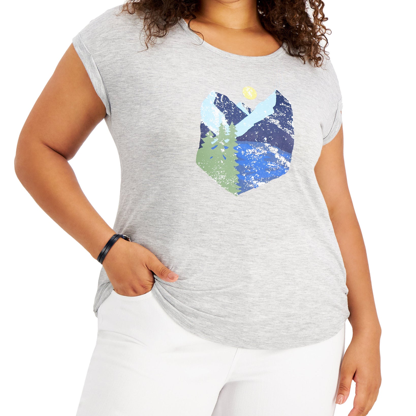 Style & Co Women Plus Great Outdoors Graphic T Shirt Great Outdoors