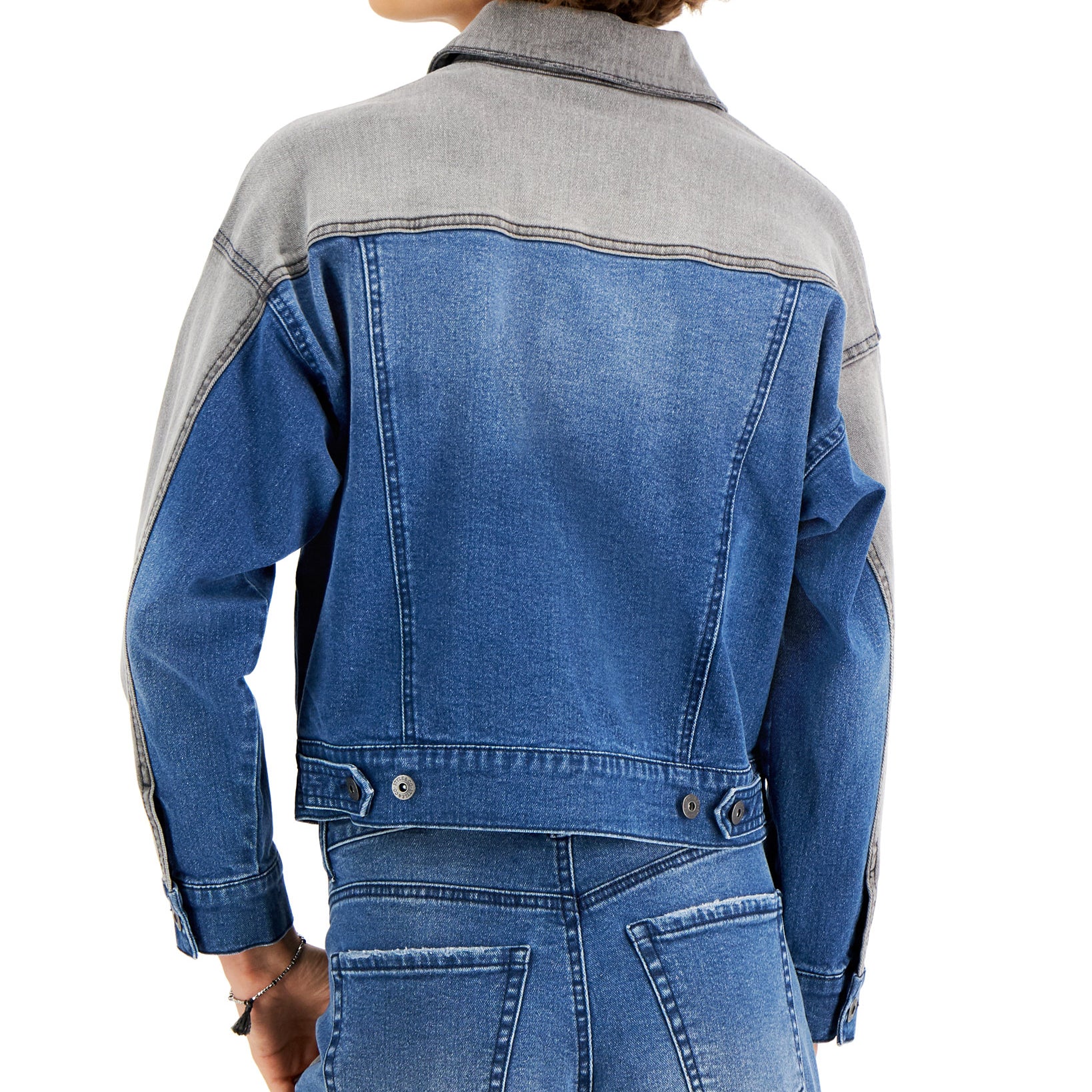 Style & Co Women Two Tone Denim Jacket