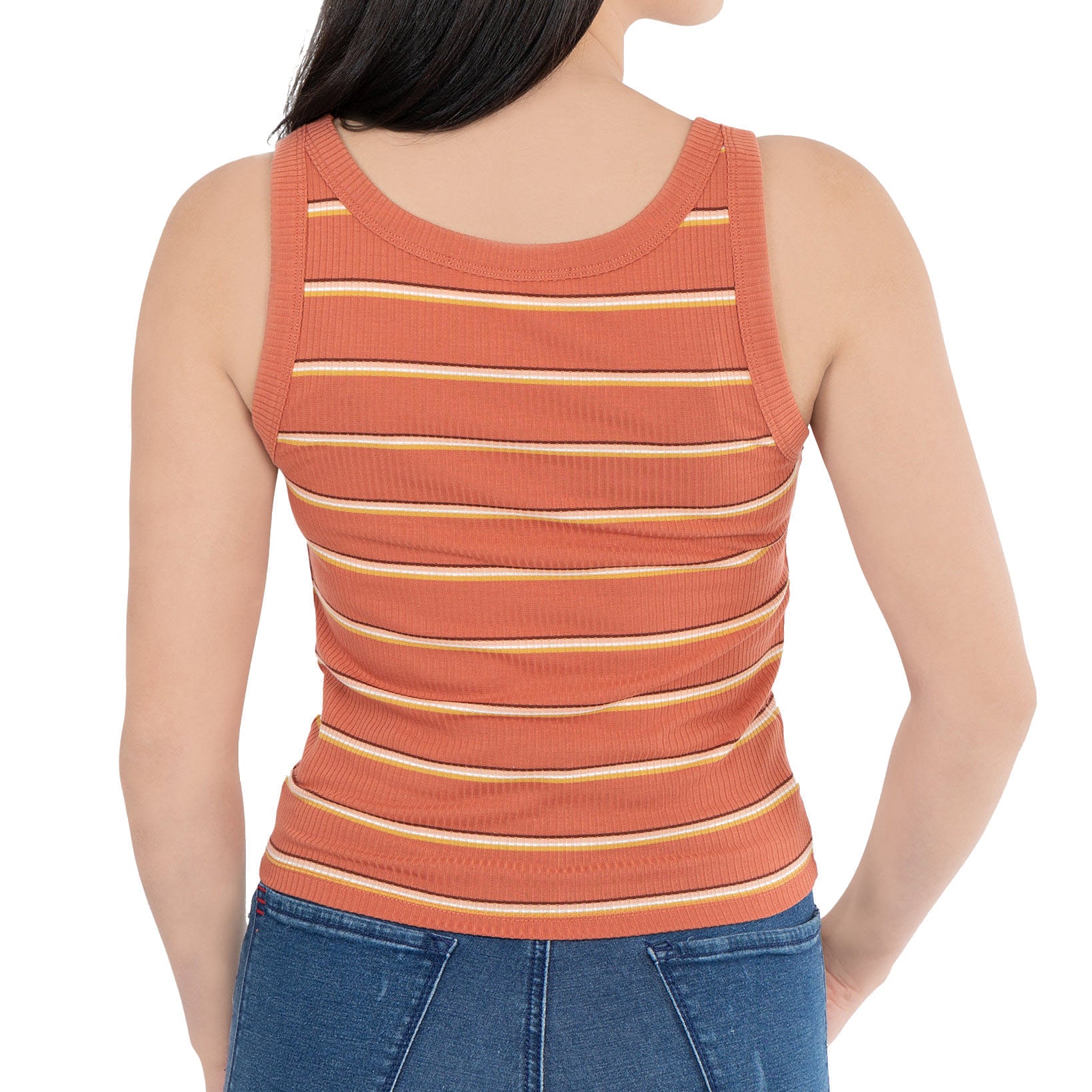 Hippie Rose Women Striped Rib Knit Tank Top