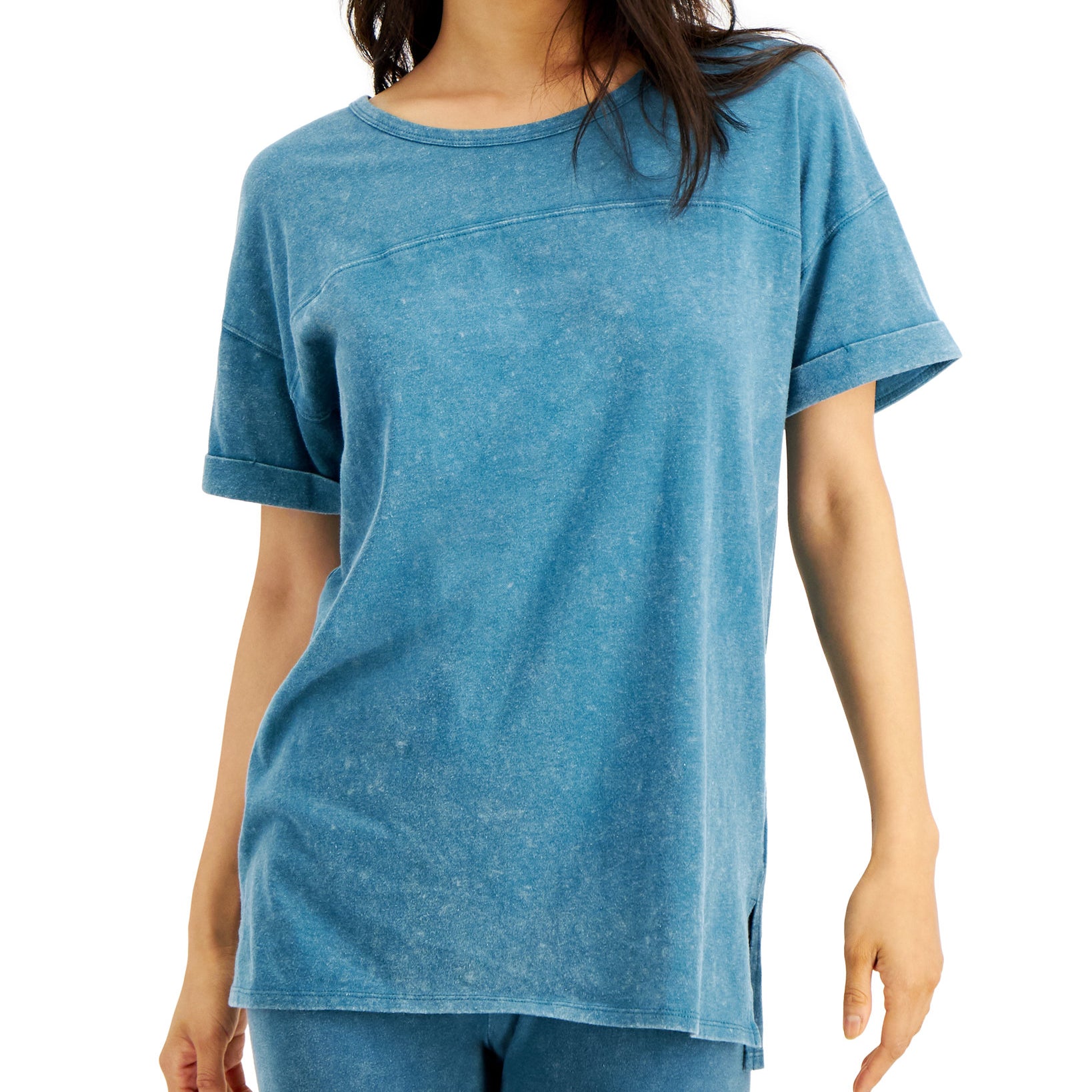 Hippie Rose Women Mineral Wash T Shirt Dark Teal