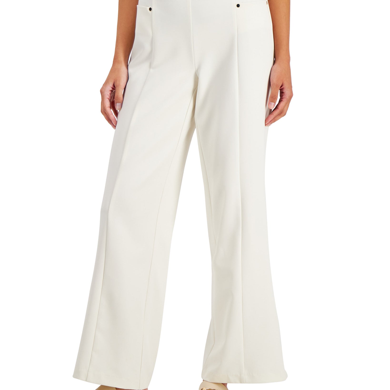 JM Collection Women Petite Wide Leg Pants Neo Natural