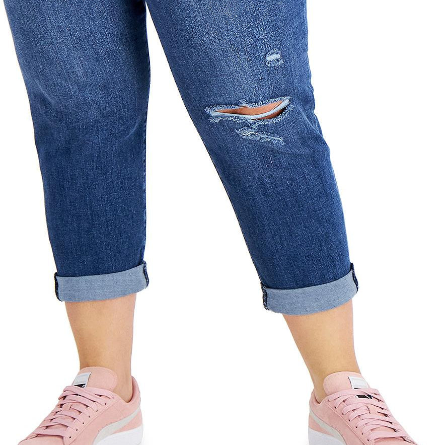 Celebrity Pink Women Plus Trendy Ripped Girlfriend Jeans