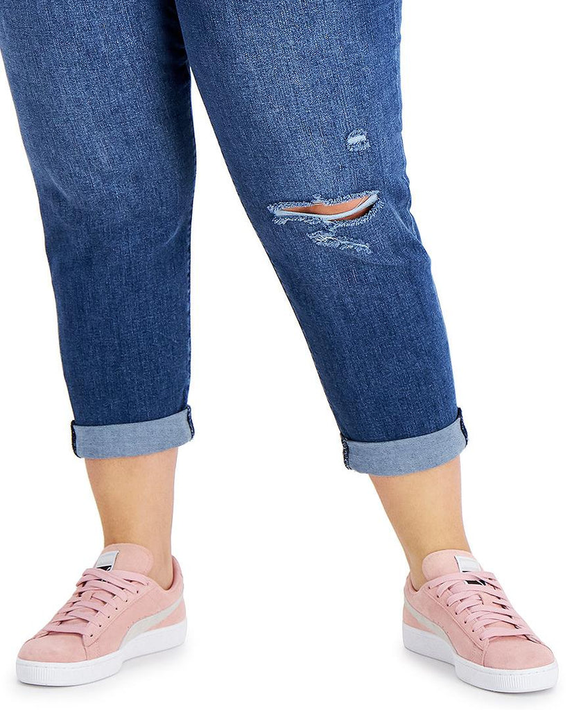 Celebrity Pink Women Plus Trendy Ripped Girlfriend Jeans
