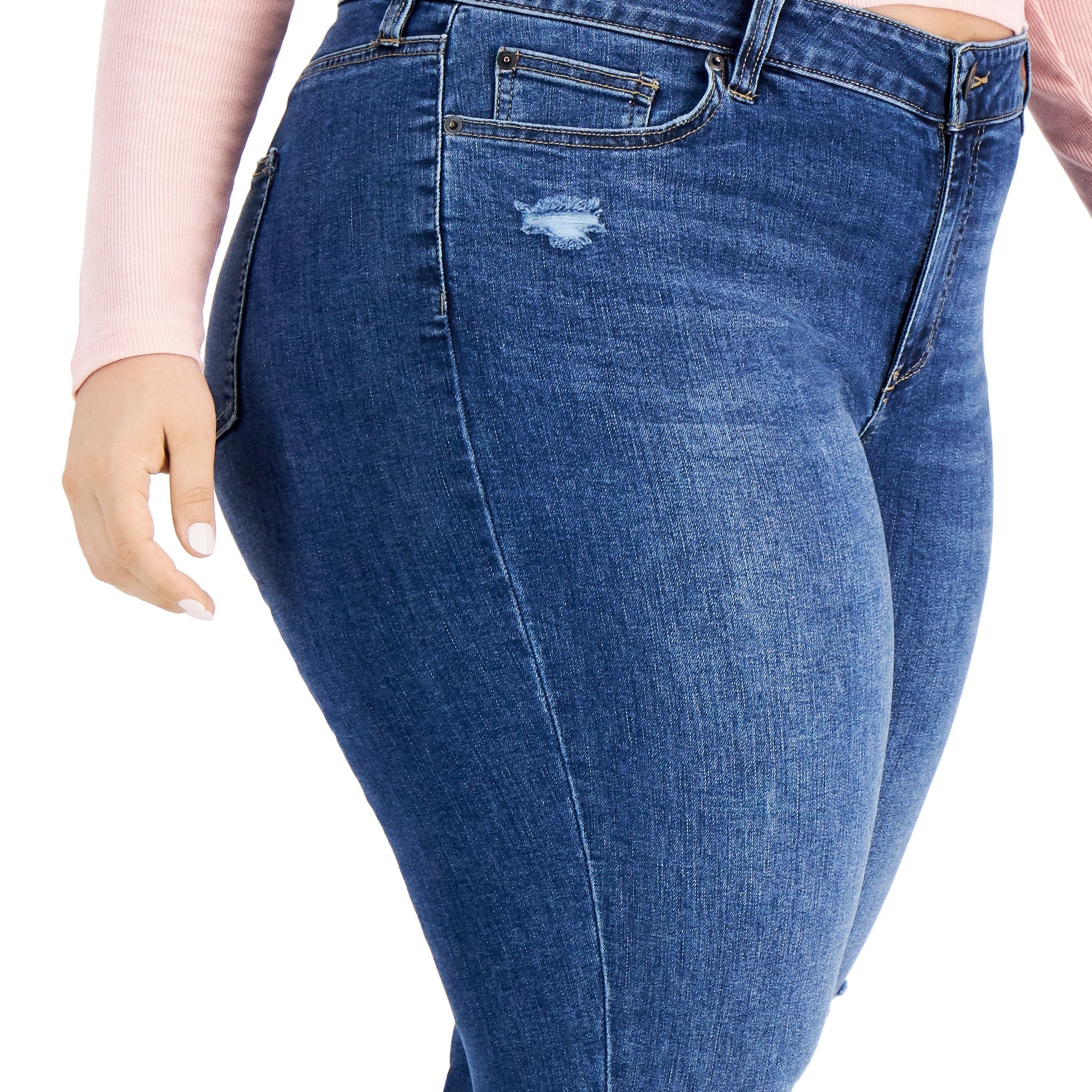 Celebrity Pink Women Plus Trendy Ripped Girlfriend Jeans