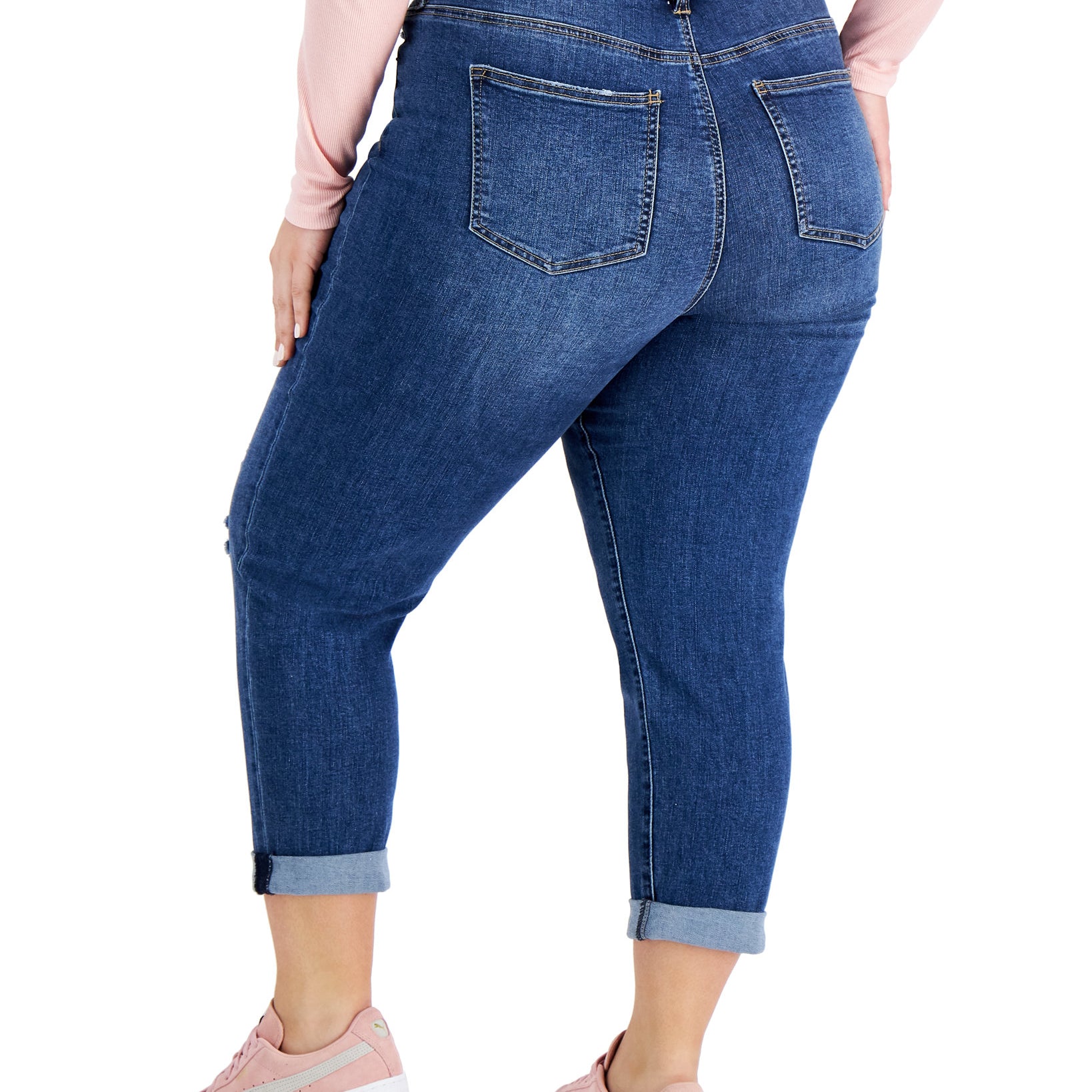 Celebrity Pink Women Plus Trendy Ripped Girlfriend Jeans