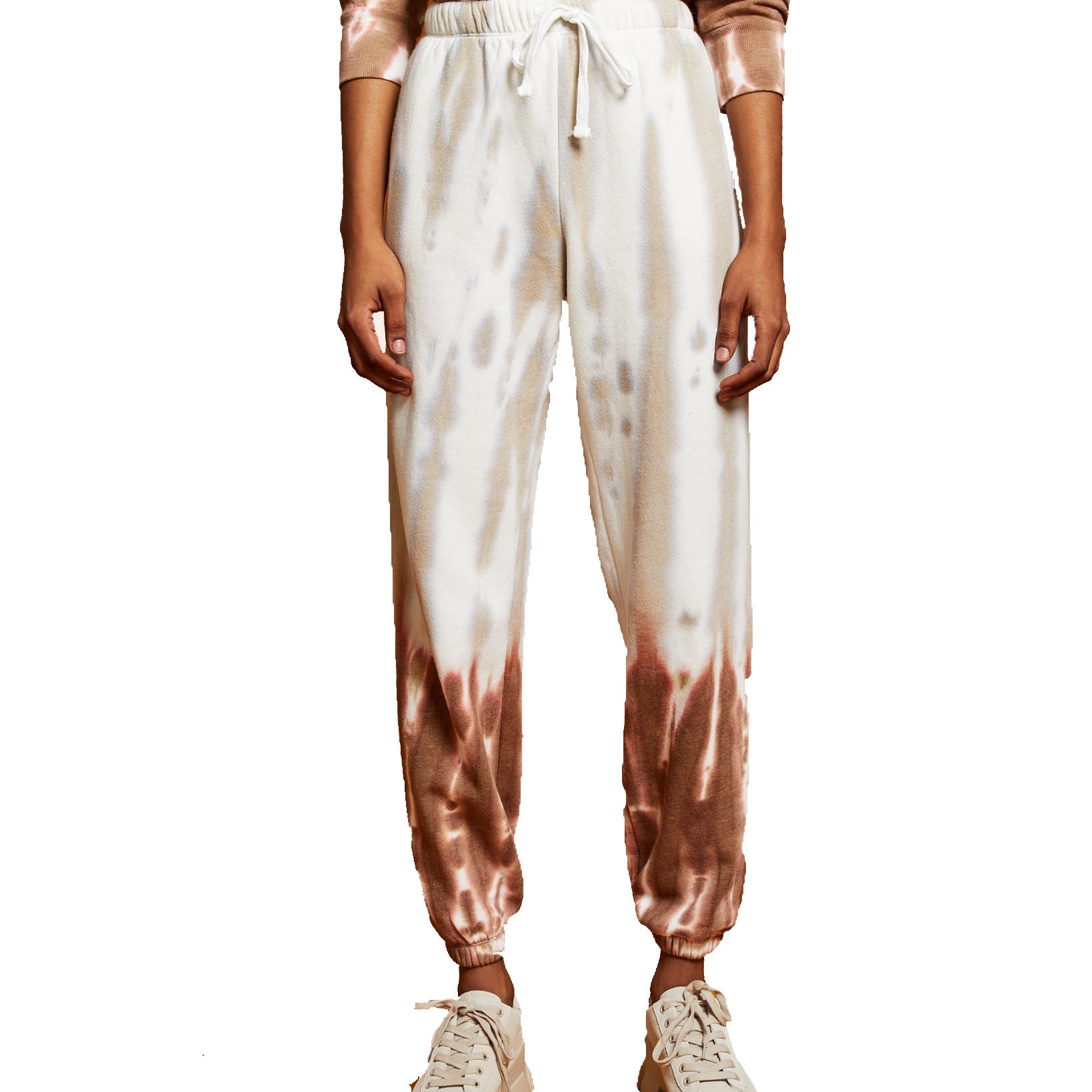 And Now This Women Printed Jogger Pants Nutmeg Vertical Tie Dye