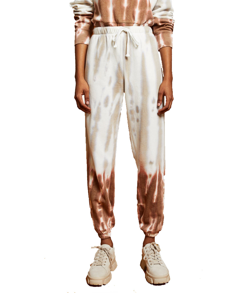 And Now This Women Printed Jogger Pants Nutmeg Vertical Tie Dye