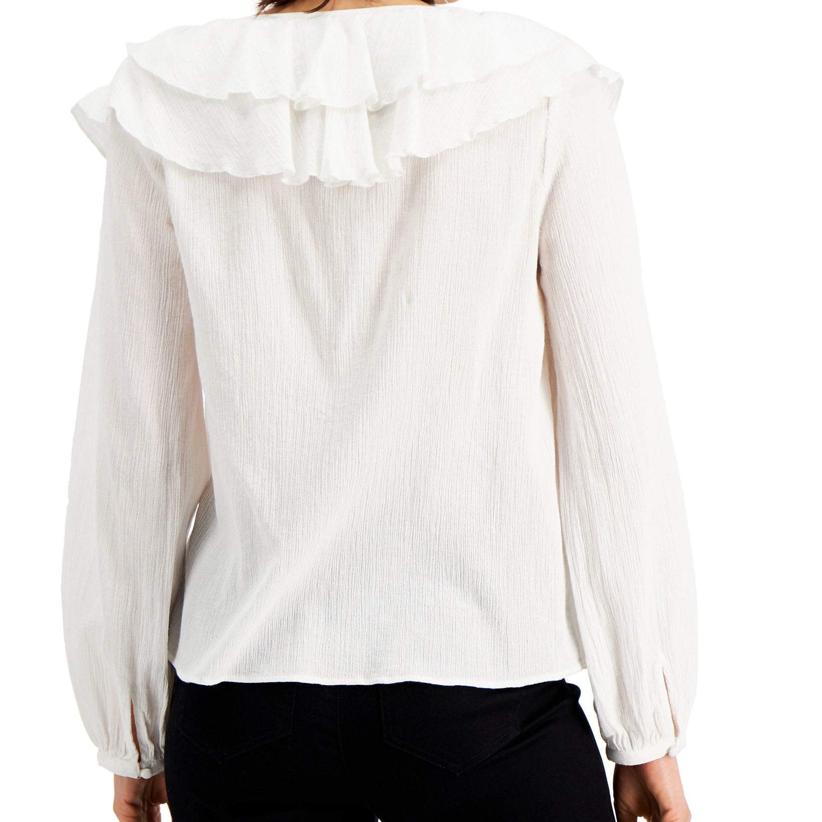 INC International Concepts Women Double Ruffle Blouse