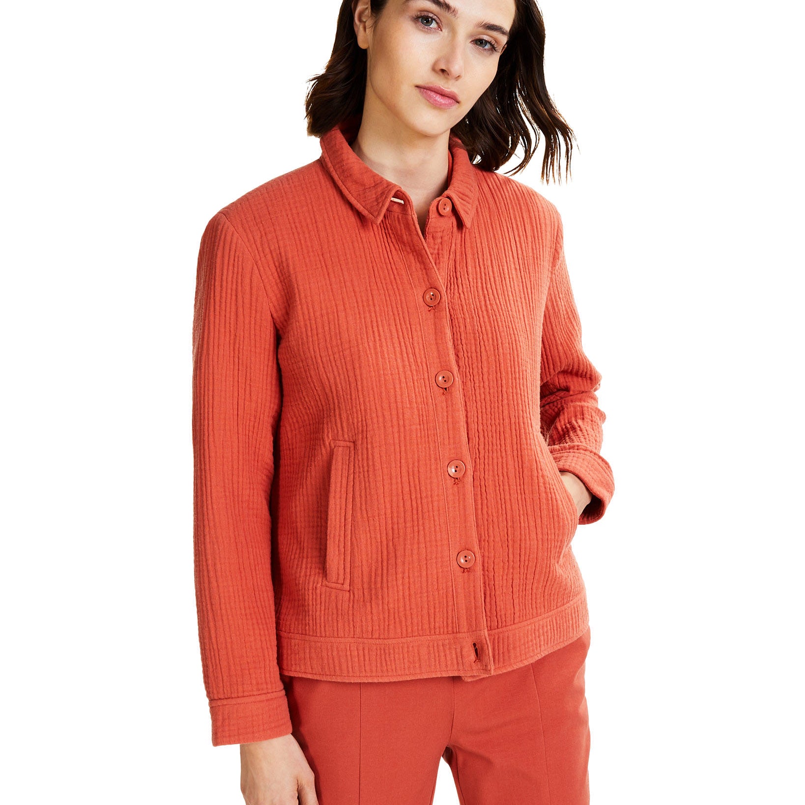 Alfani Women Textured Button Front Jacket Cedar Chest