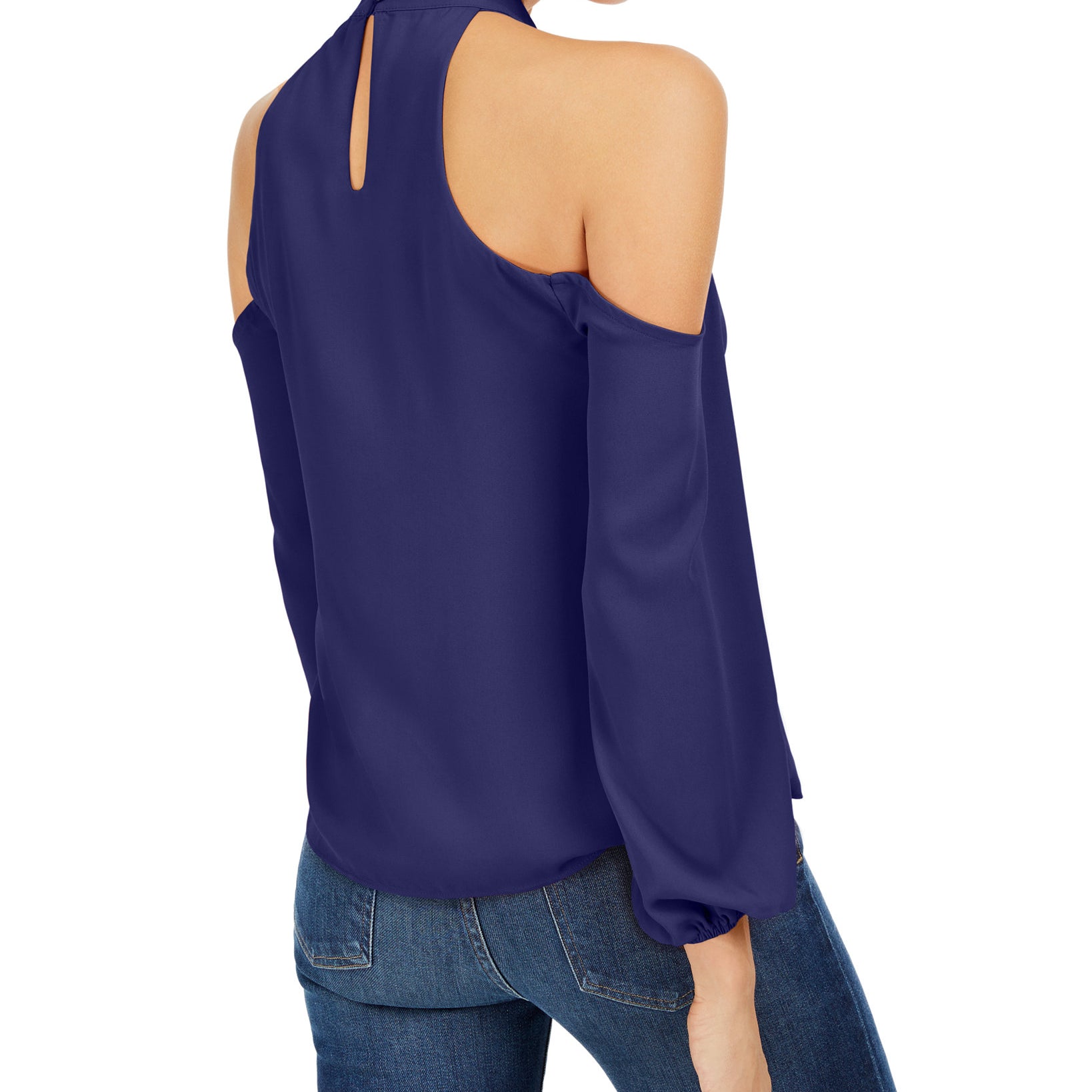 Bar III Women Keyhole Cold Shoulder Top