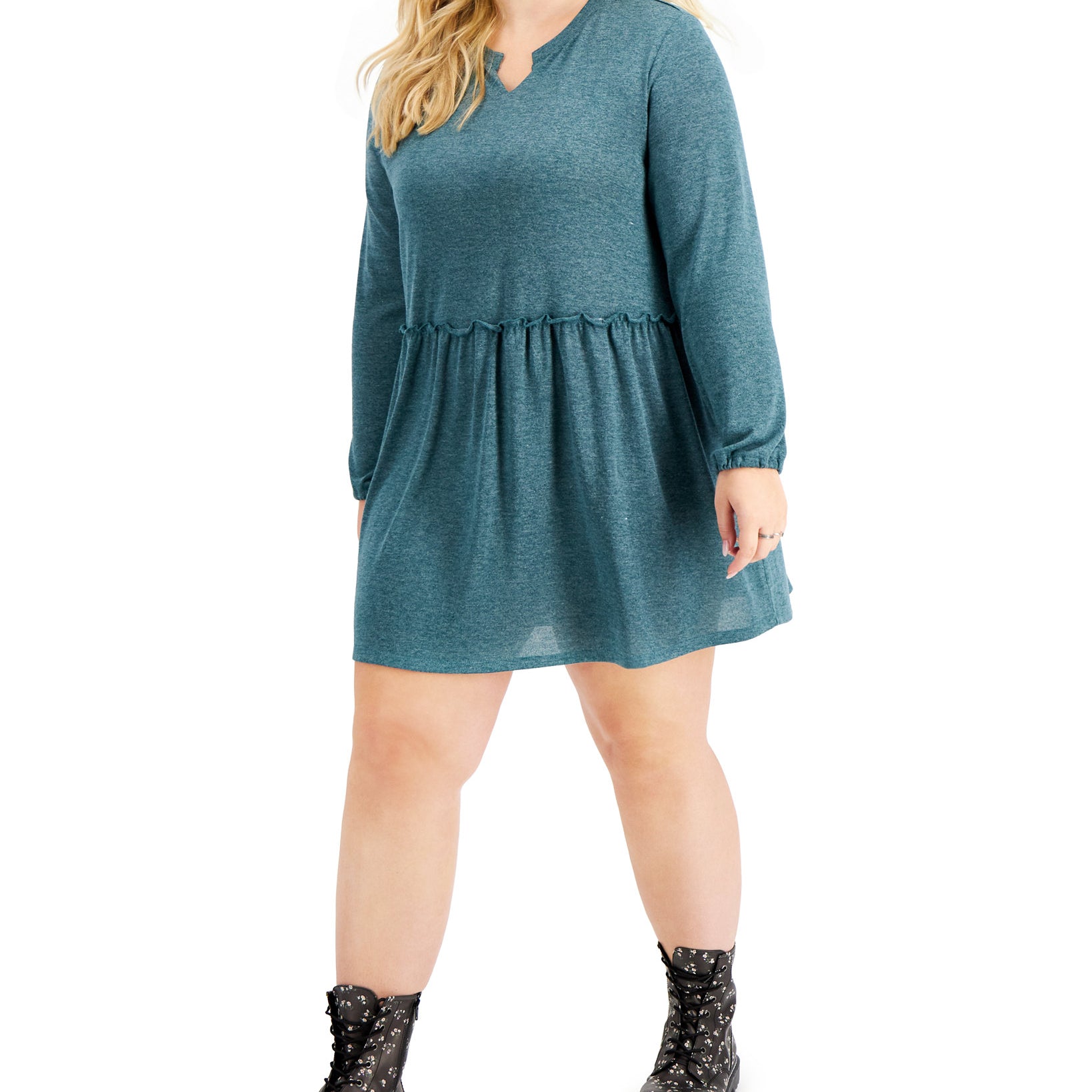 Love, Fire Women Plus Trendy Hacci Babydoll Dress