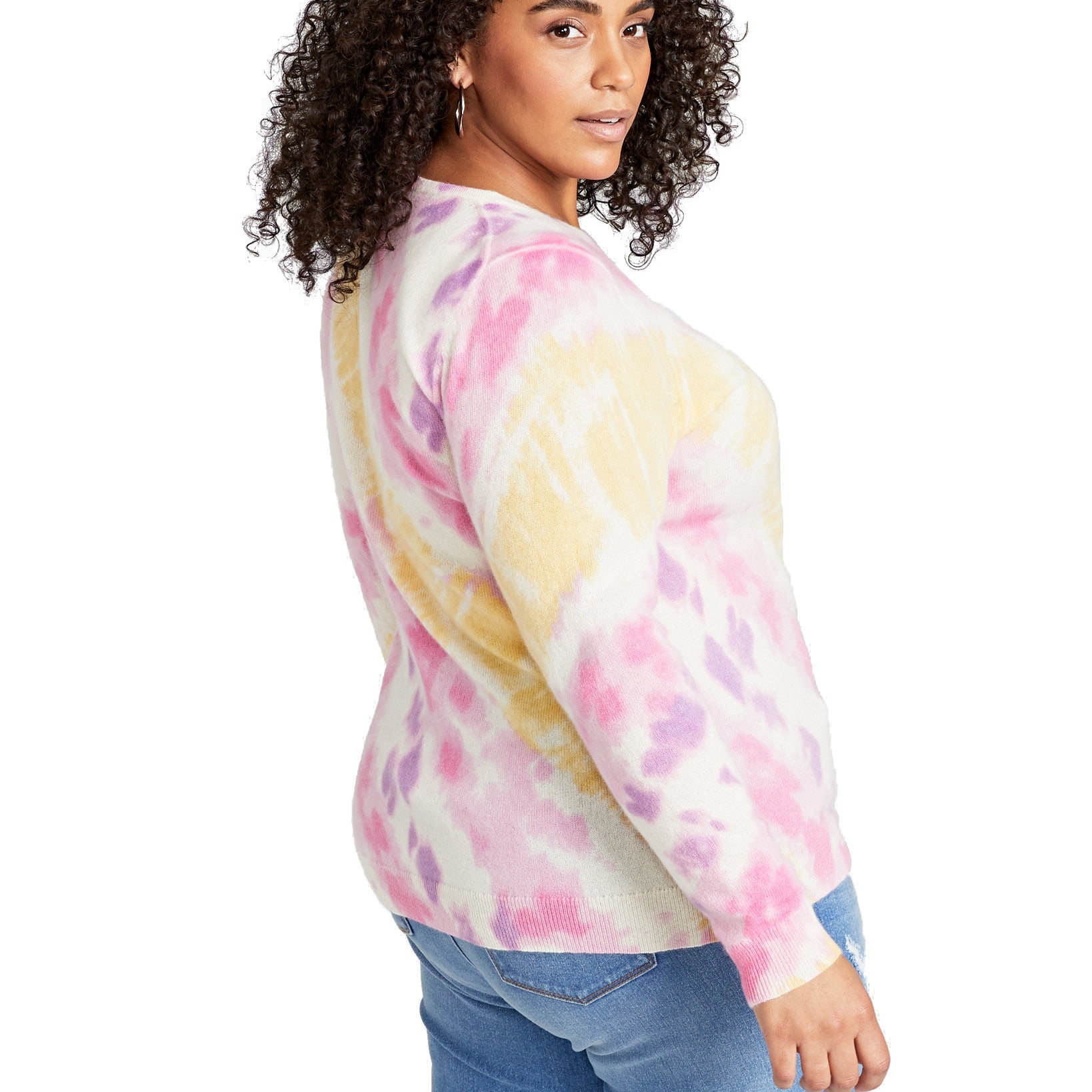 Charter Club Women Plus Tie Dyed Cashmere Sweater